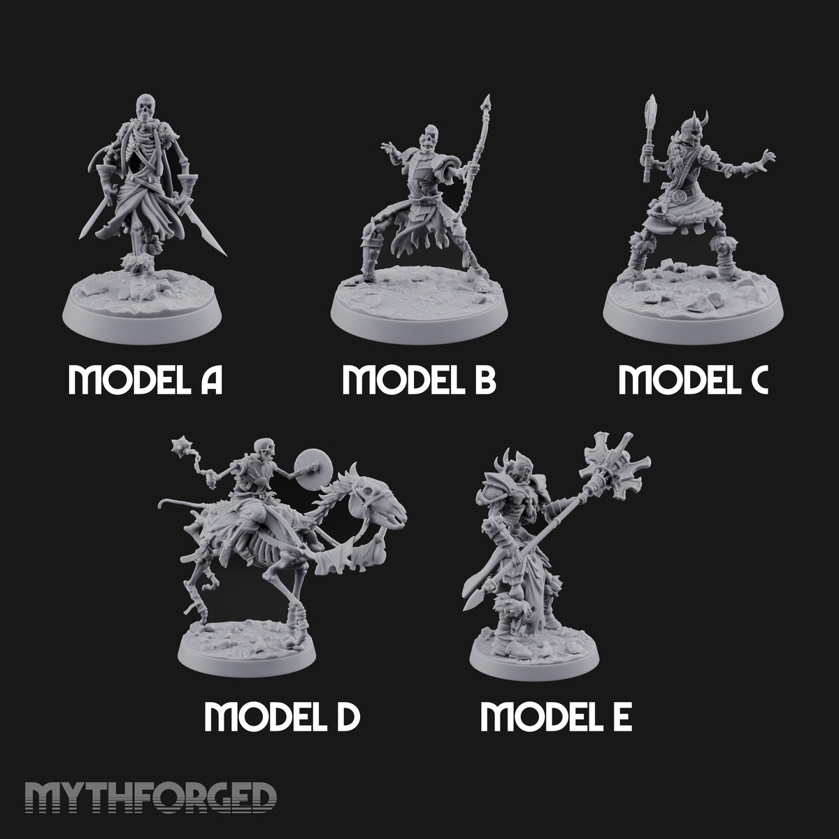 Still Answering the Muster Skeleton Warriors — All · Twin Swords + Spear (Pointing) + Axe · Mounted