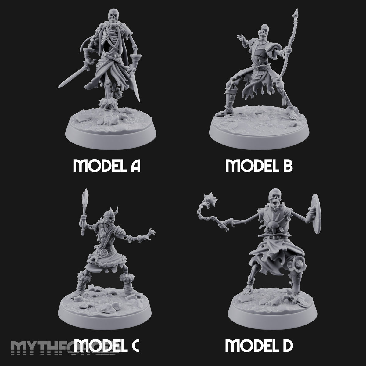 Bones Still Taking Orders Skeleton Warriors — All · Twin Swords + Spear (Pointing) + Axe