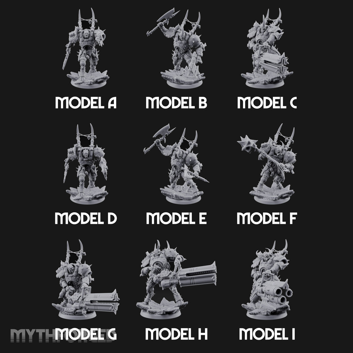 Heavy Metal, Heavier Hands Ogre Armoured Brutes with Axes, Maces and Heavy Cannons — All