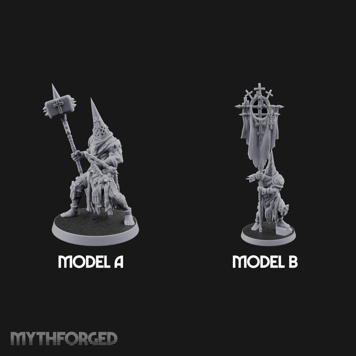 Rallying the Faithful Human Zealots Miniature for Dungeons and Dragons, Pathfinder or other TTRPGs
