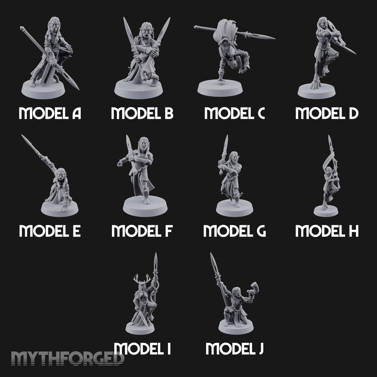 Acrobatically Poised to Strike Elf Bladesingers Miniature for Dungeons and Dragons, Pathfinder or other TTRPGs