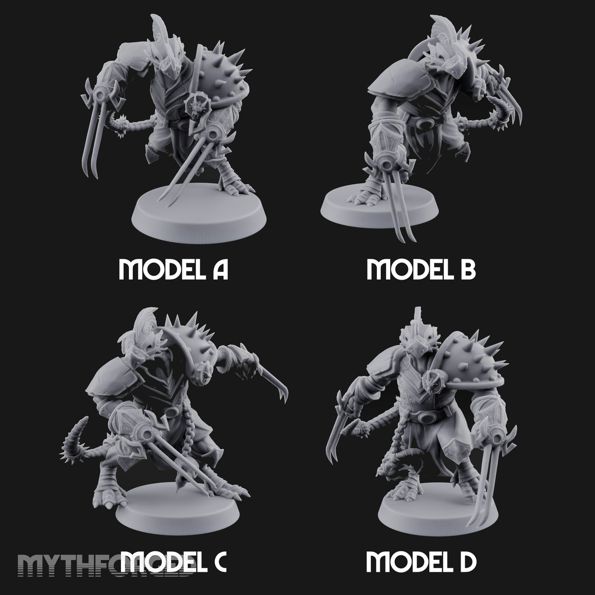 Spiked Shields, Twin Claws Dragonborn Reavers — All