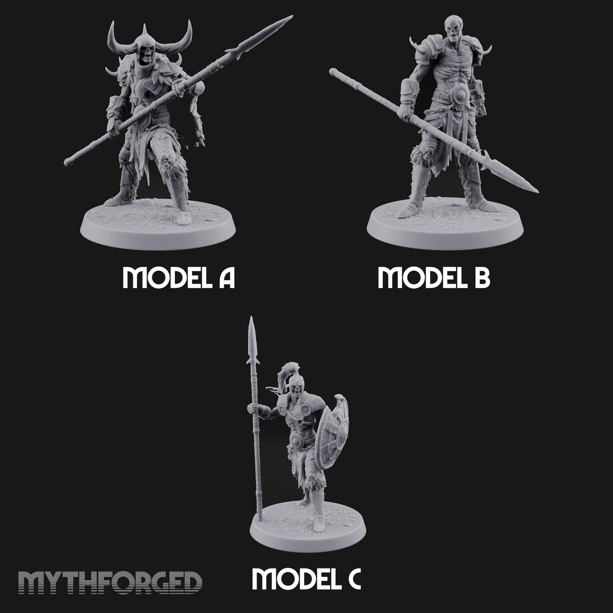 Horns, Hide and Hafts Skeleton Spear Warriors — All