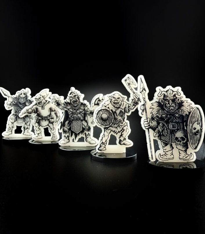 Goblin Horde 2D Acrylic Miniatures Miniature for Dungeons and Dragons, Pathfinder or other TTRPGs