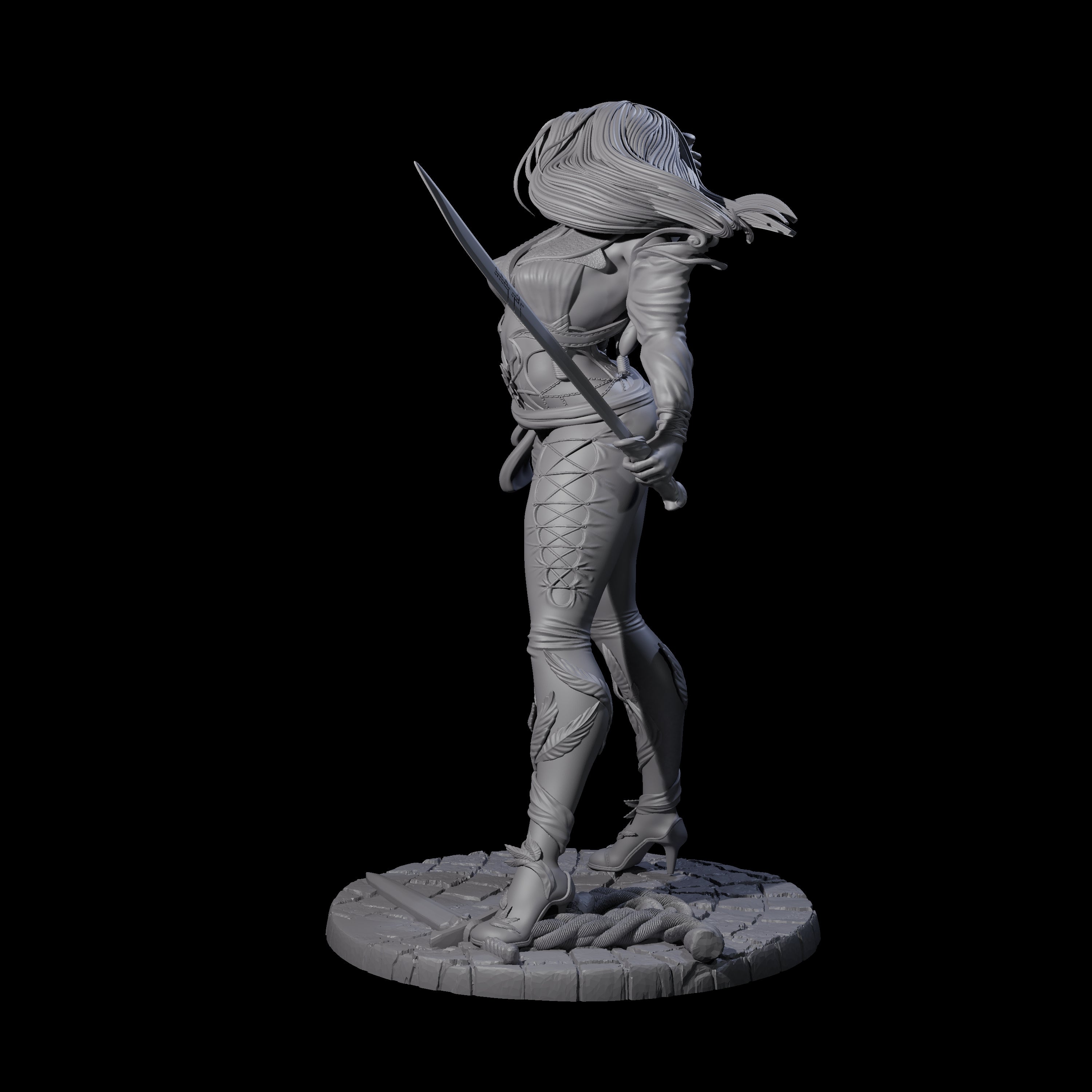 Abina - Daring Elf Swordmaster Miniature for Dungeons and Dragons, Pathfinder or other TTRPGs