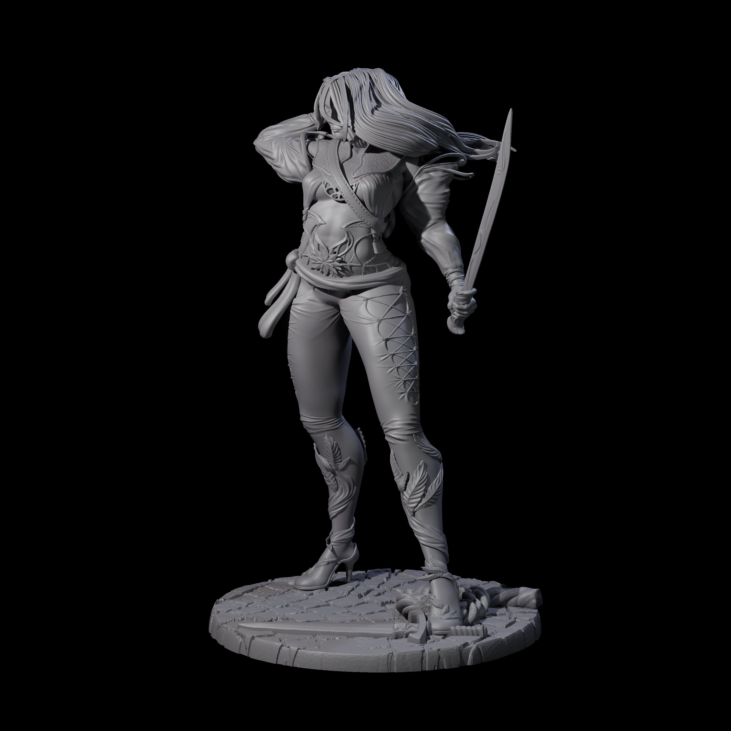 Abina - Daring Elf Swordmaster Miniature for Dungeons and Dragons, Pathfinder or other TTRPGs