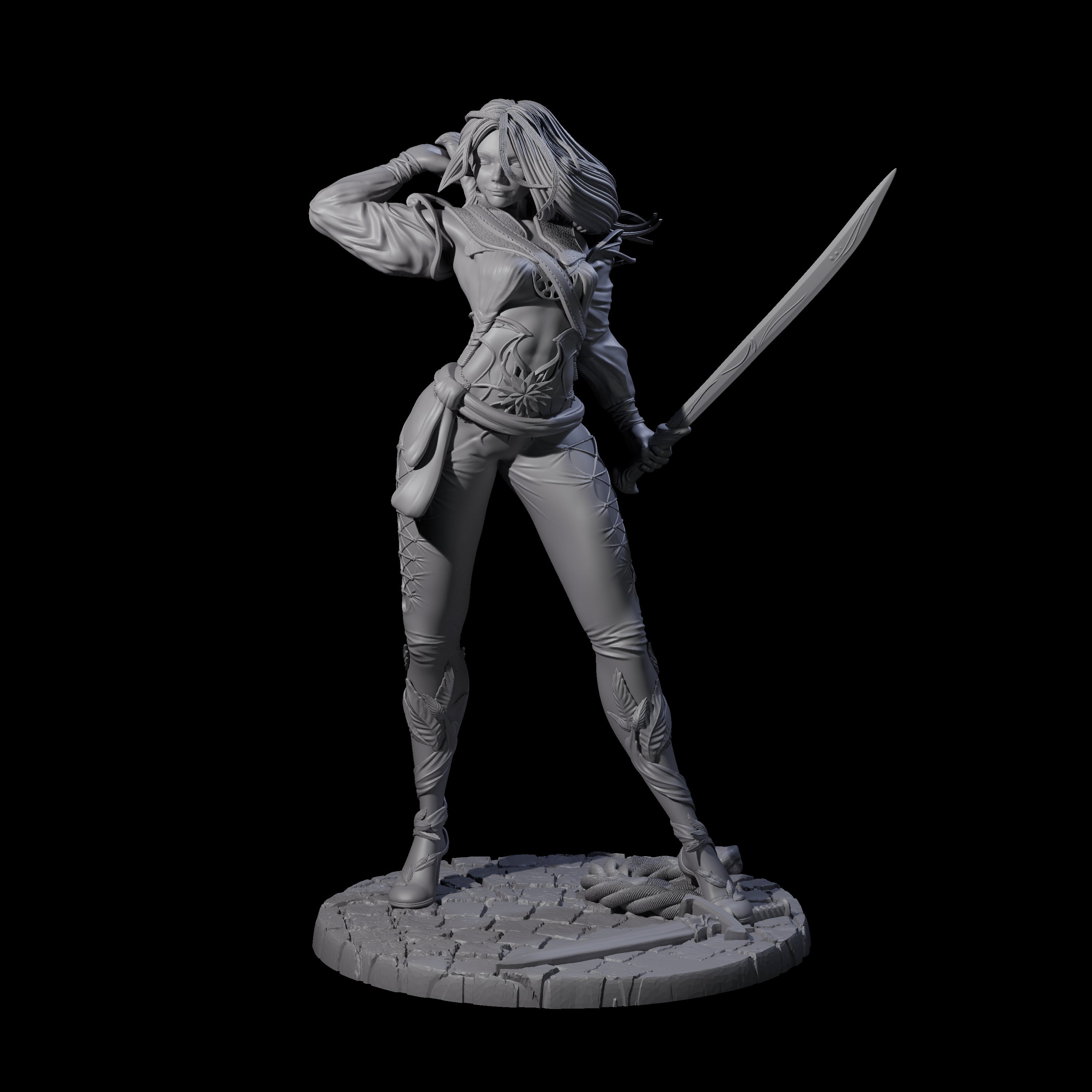 Abina - Daring Elf Swordmaster Miniature for Dungeons and Dragons, Pathfinder or other TTRPGs
