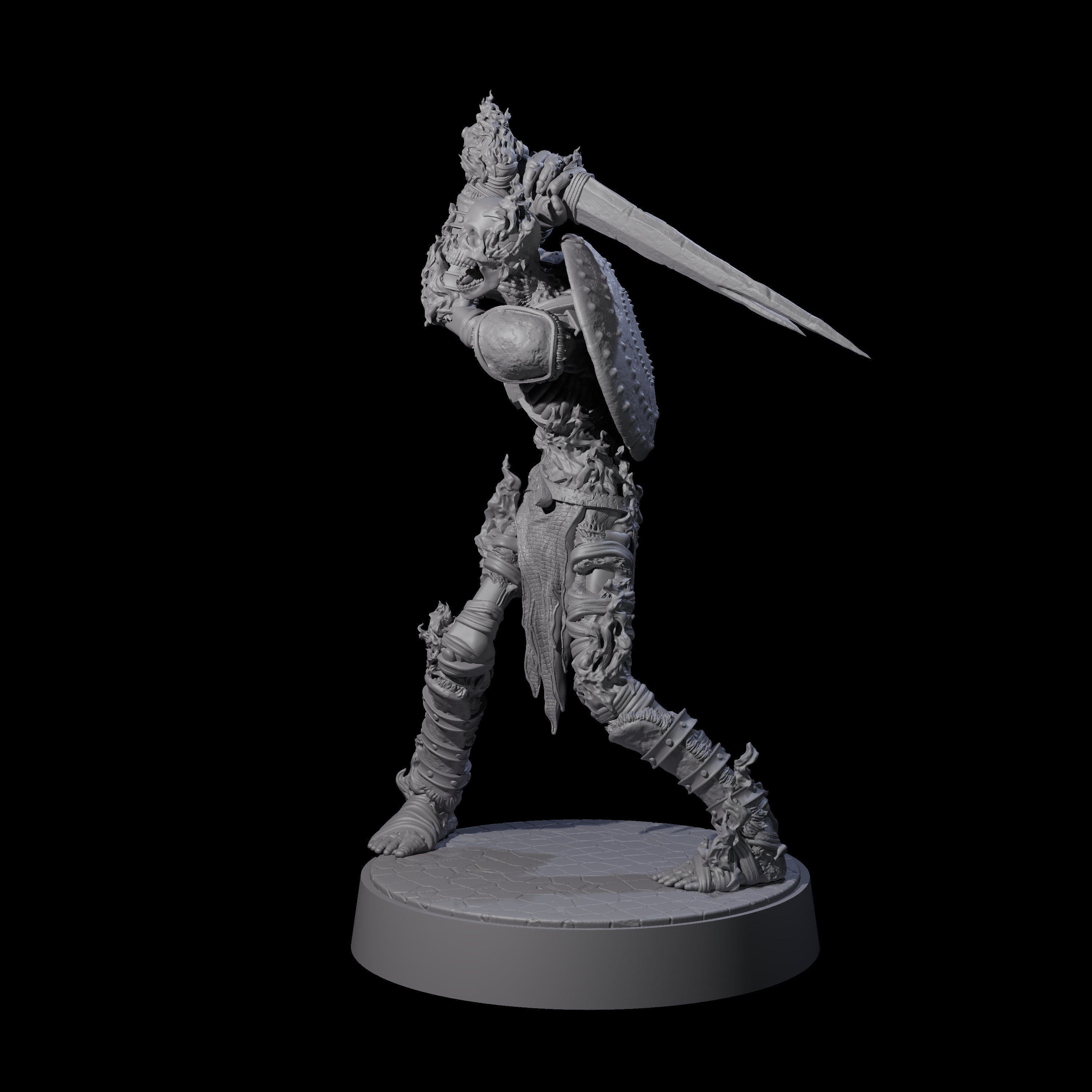 Ablaze Skeleton Thrall B Miniature for Dungeons and Dragons, Pathfinder or other TTRPGs