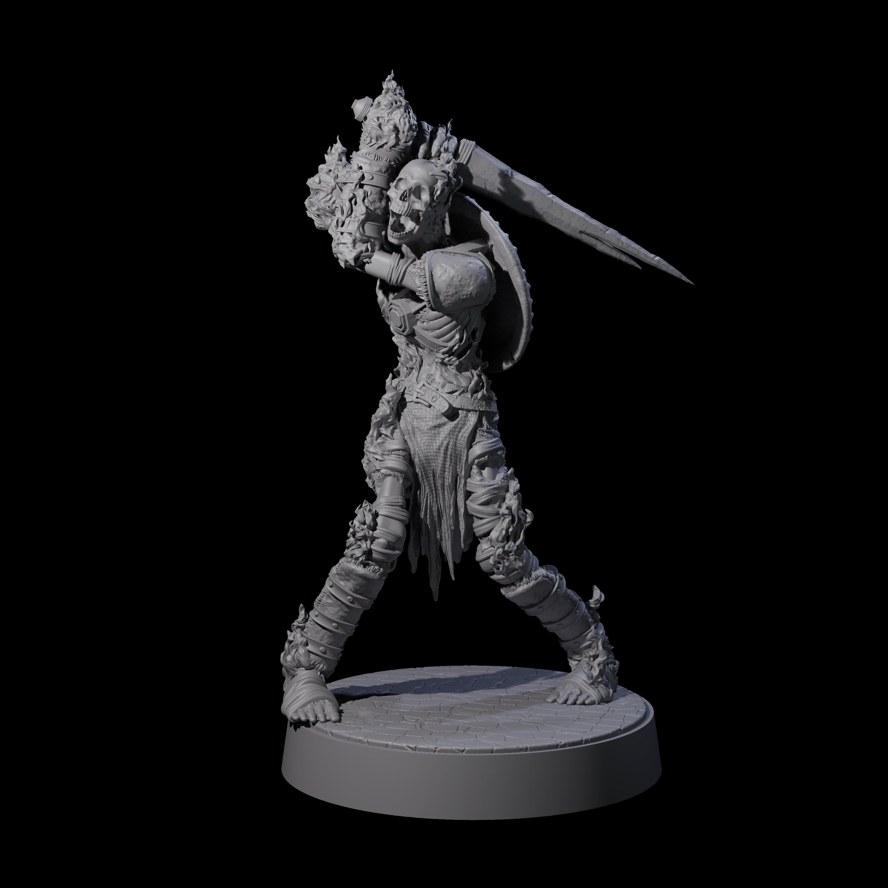 Ablaze Skeleton Thrall B Miniature for Dungeons and Dragons, Pathfinder or other TTRPGs