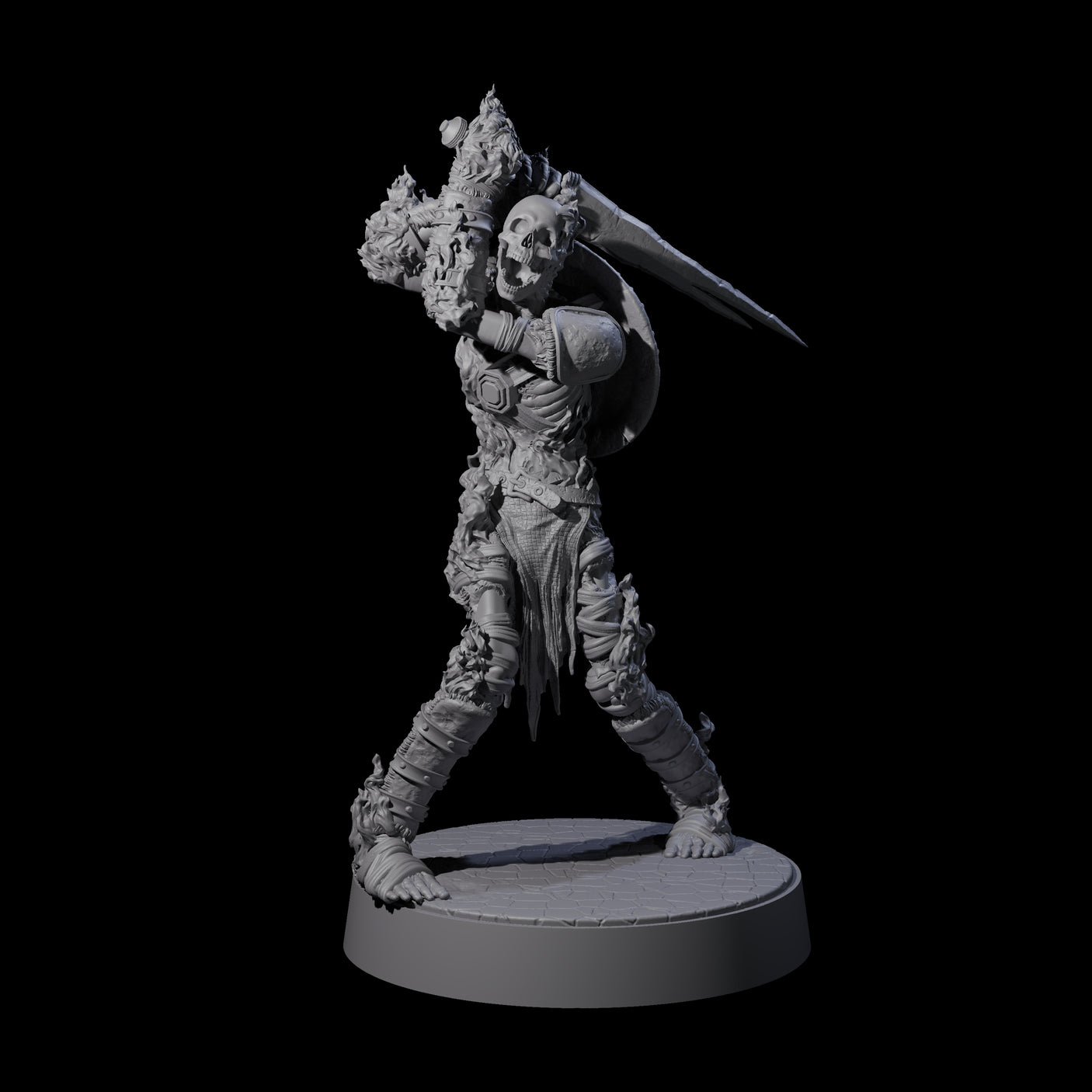 Ablaze Skeleton Thrall B Miniature for Dungeons and Dragons, Pathfinder or other TTRPGs