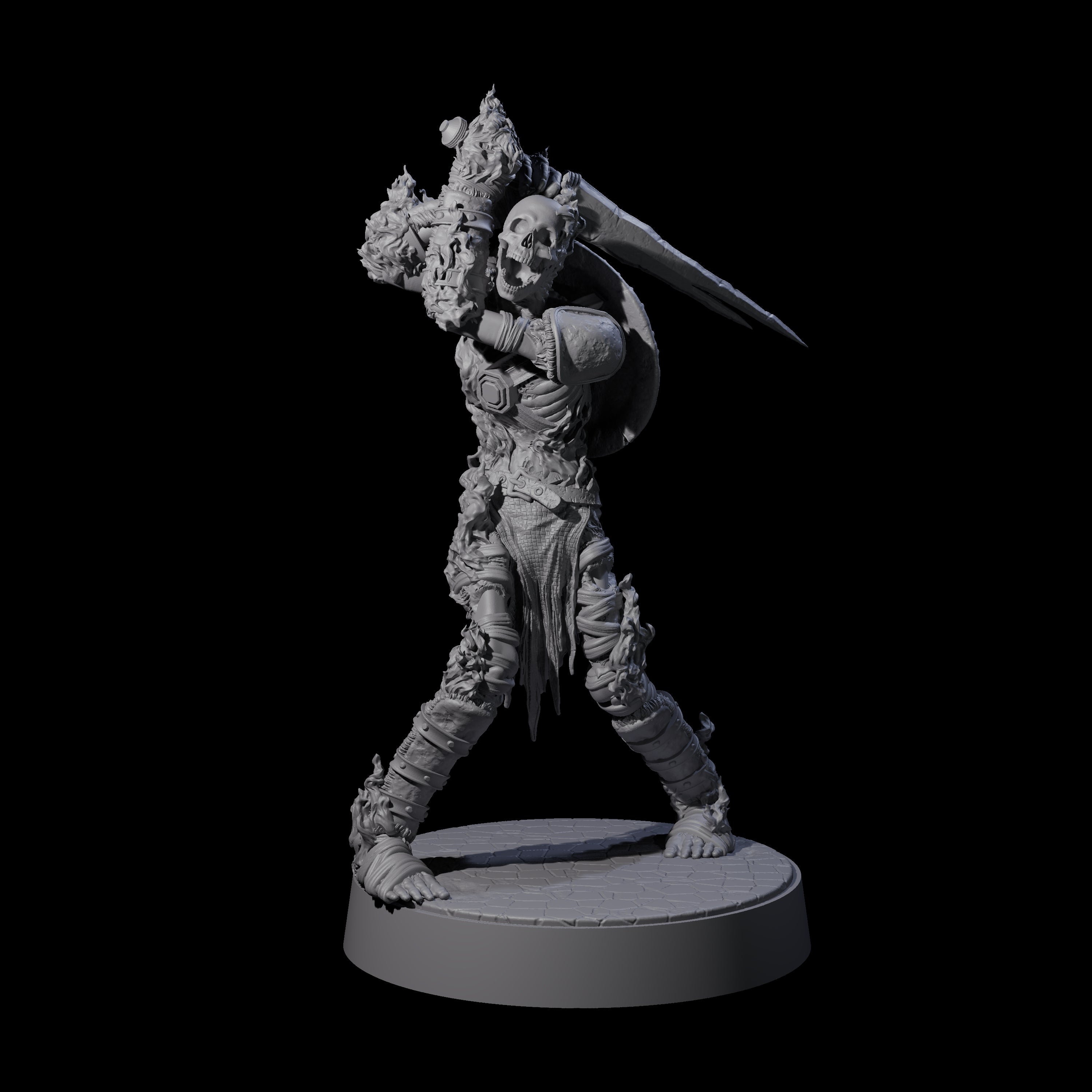 Ablaze Skeleton Thrall B Miniature for Dungeons and Dragons, Pathfinder or other TTRPGs
