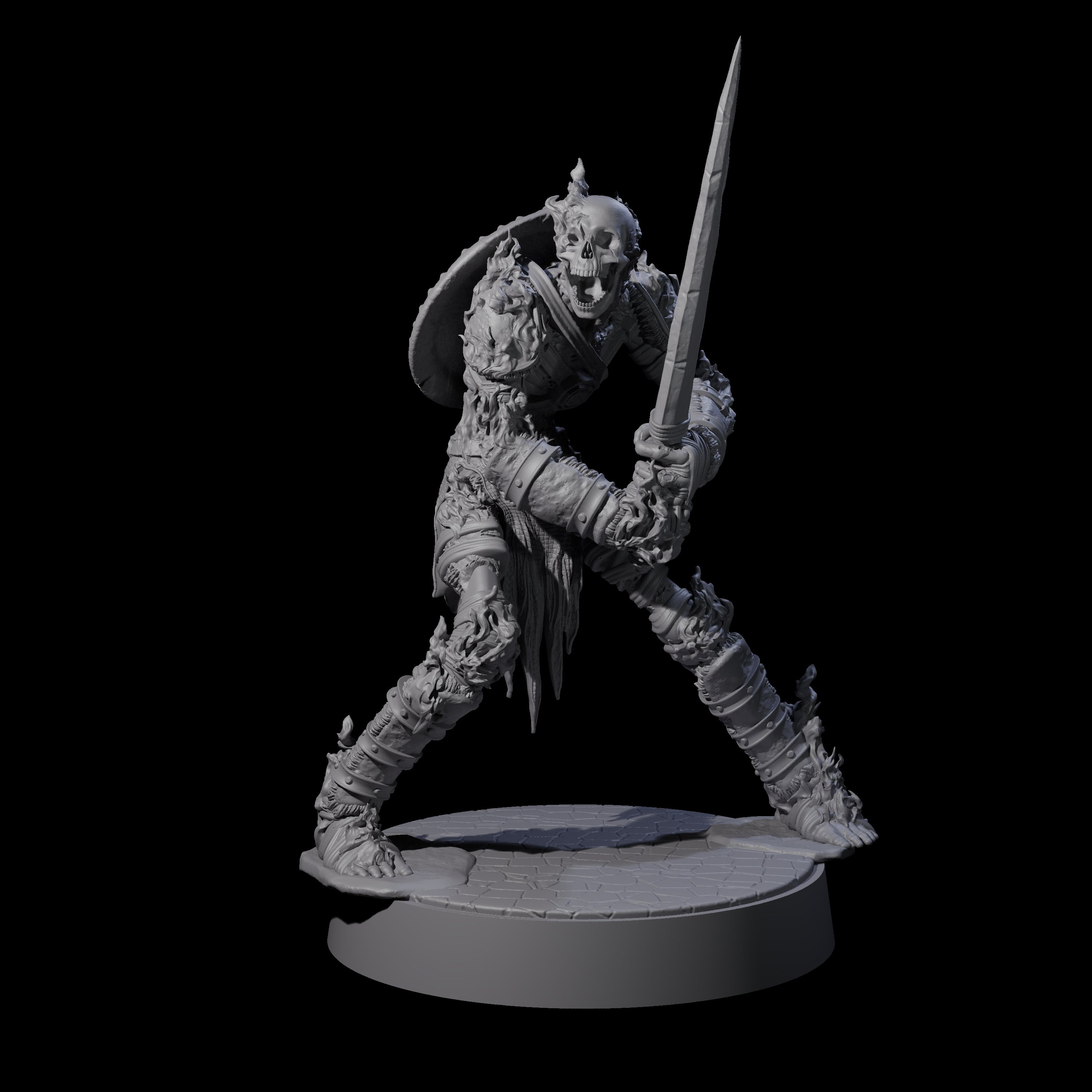 Ablaze Skeleton Thrall C Miniature for Dungeons and Dragons, Pathfinder or other TTRPGs