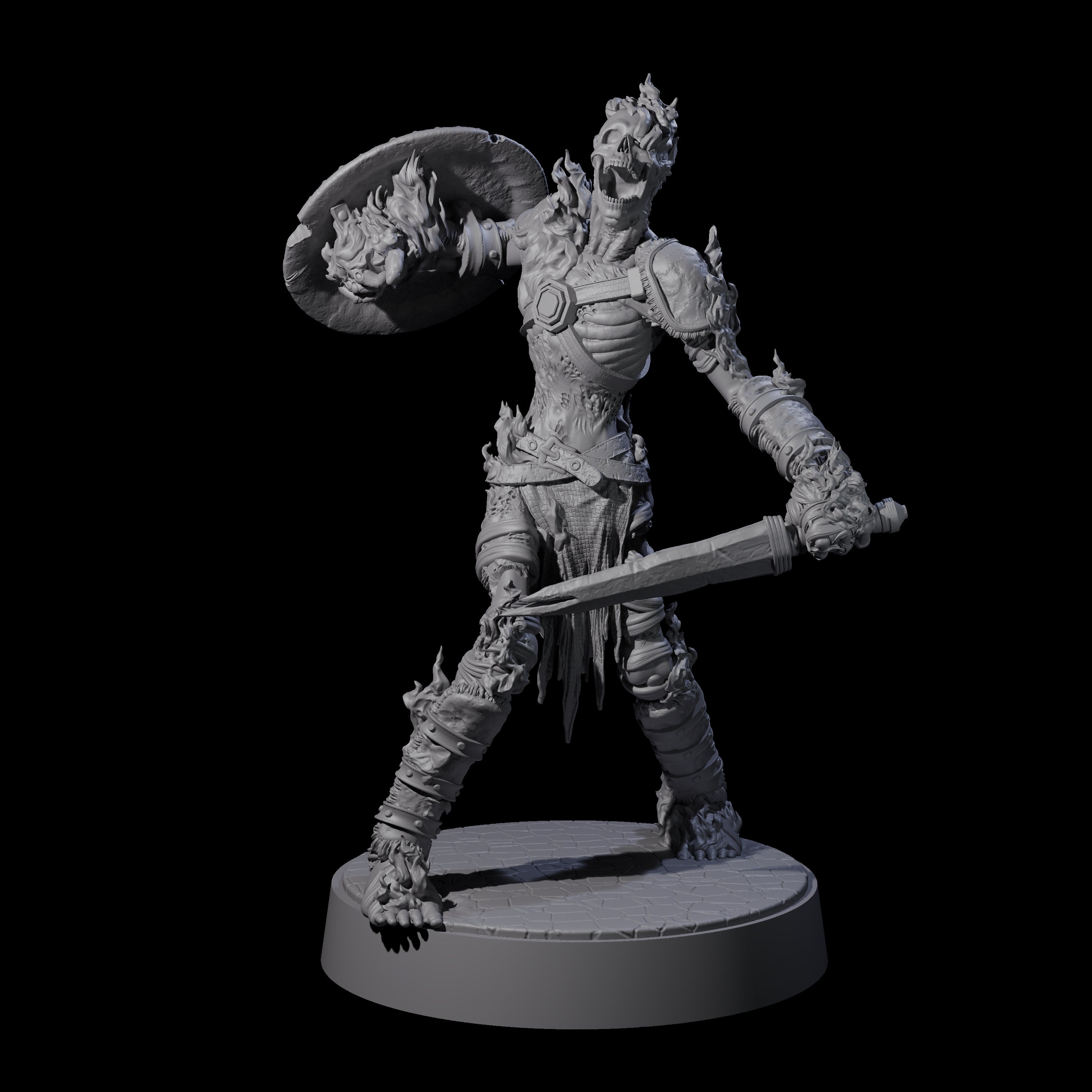 Ablaze Skeleton Thrall D Miniature for Dungeons and Dragons, Pathfinder or other TTRPGs