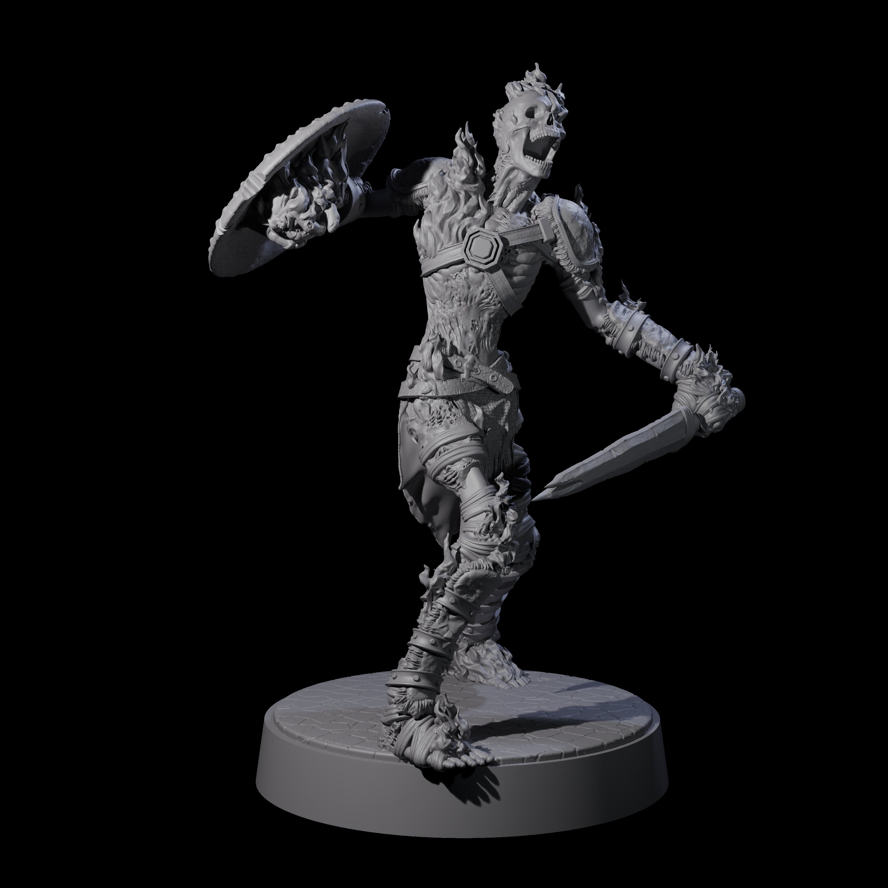 Ablaze Skeleton Thrall D Miniature for Dungeons and Dragons, Pathfinder or other TTRPGs
