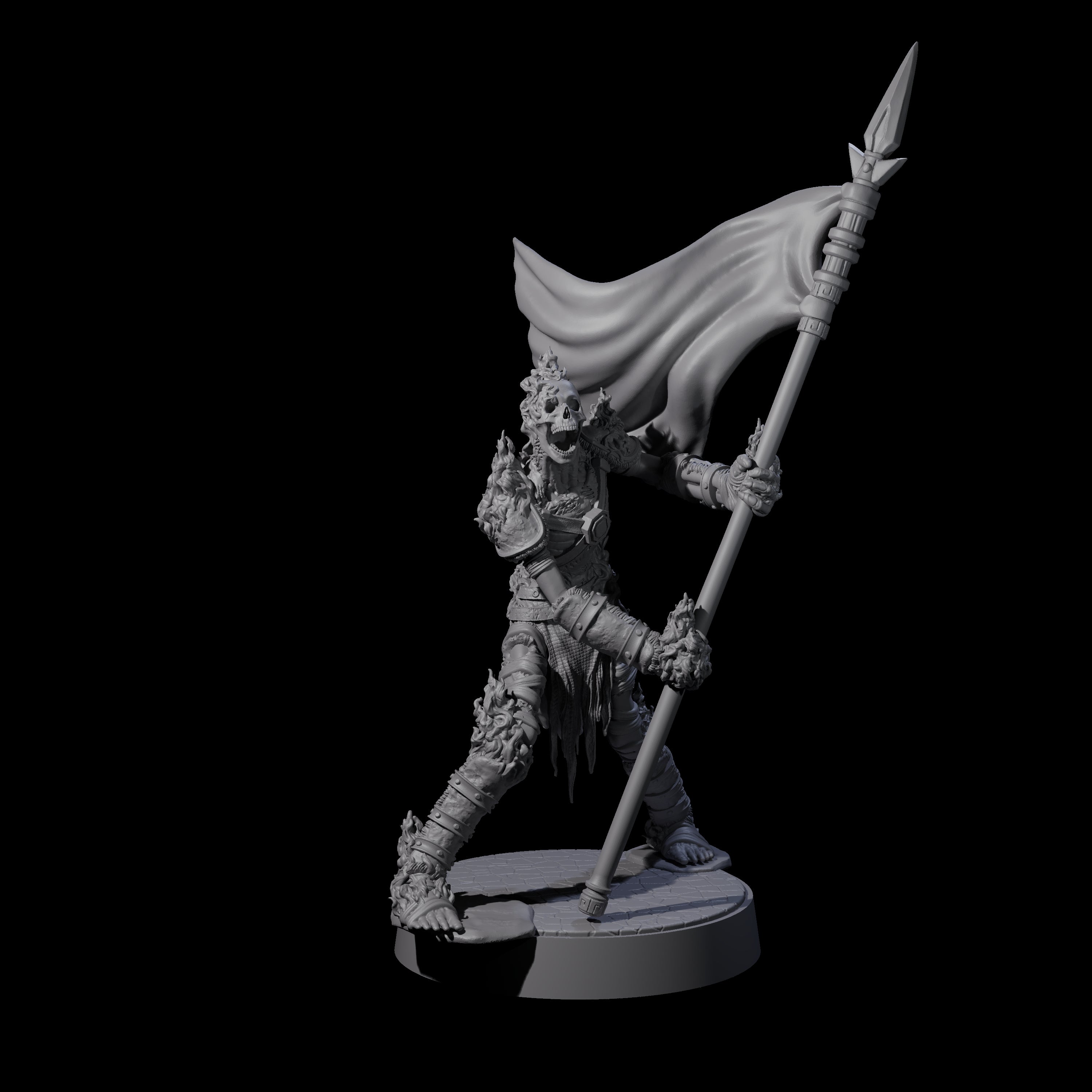 Ablaze Skeleton Thrall F Miniature for Dungeons and Dragons, Pathfinder or other TTRPGs