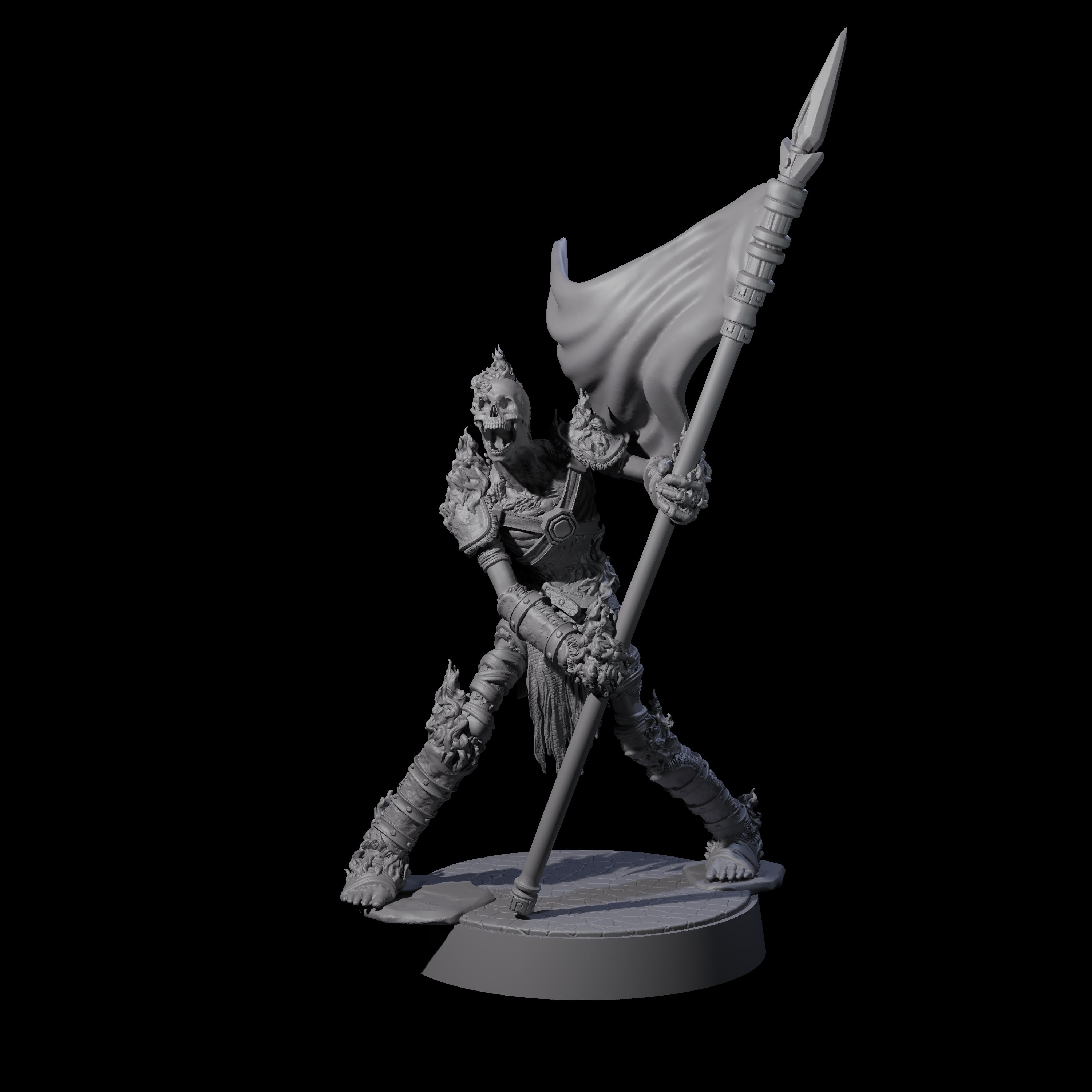 Ablaze Skeleton Thrall F Miniature for Dungeons and Dragons, Pathfinder or other TTRPGs