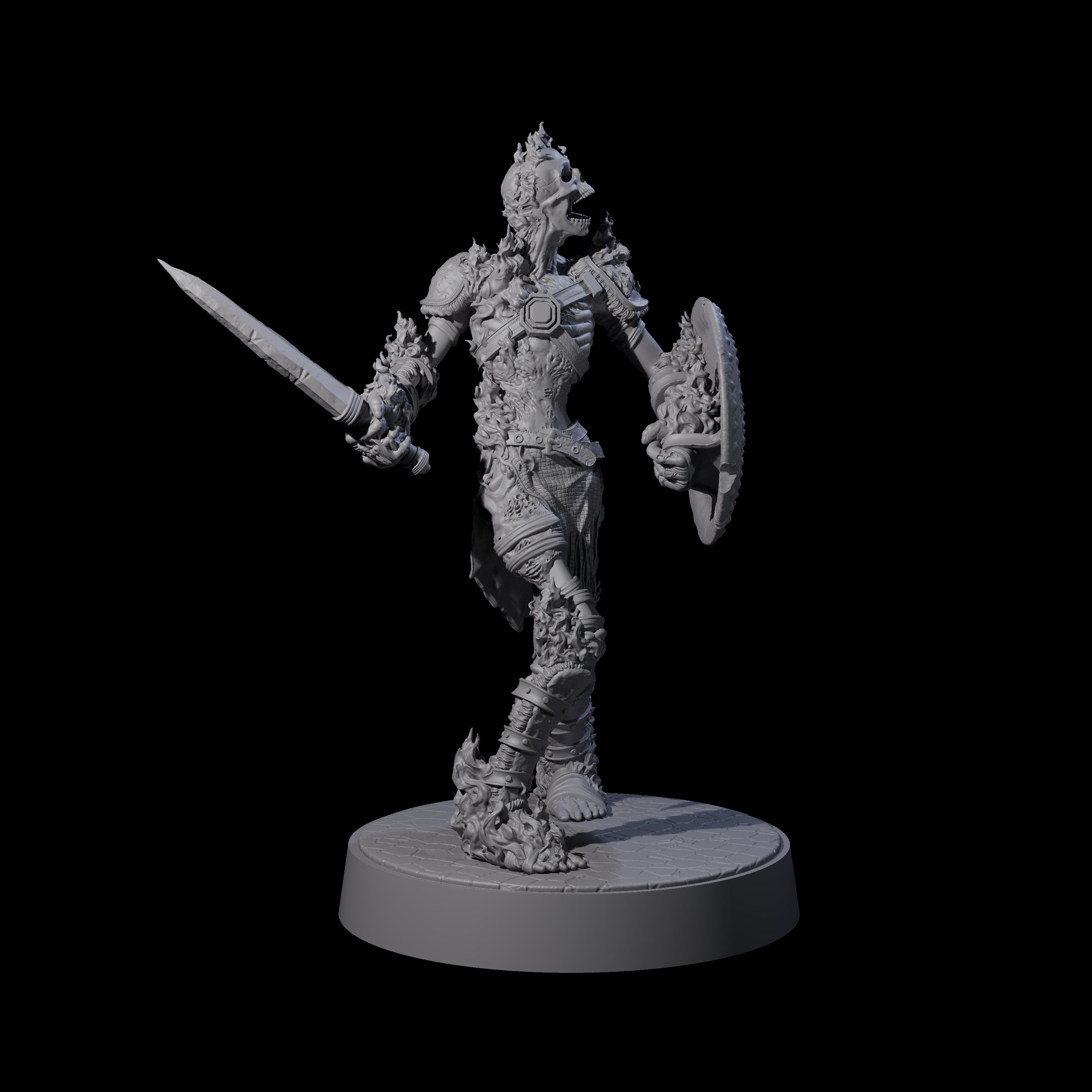 Ablaze Skeleton Thrall G Miniature for Dungeons and Dragons, Pathfinder or other TTRPGs