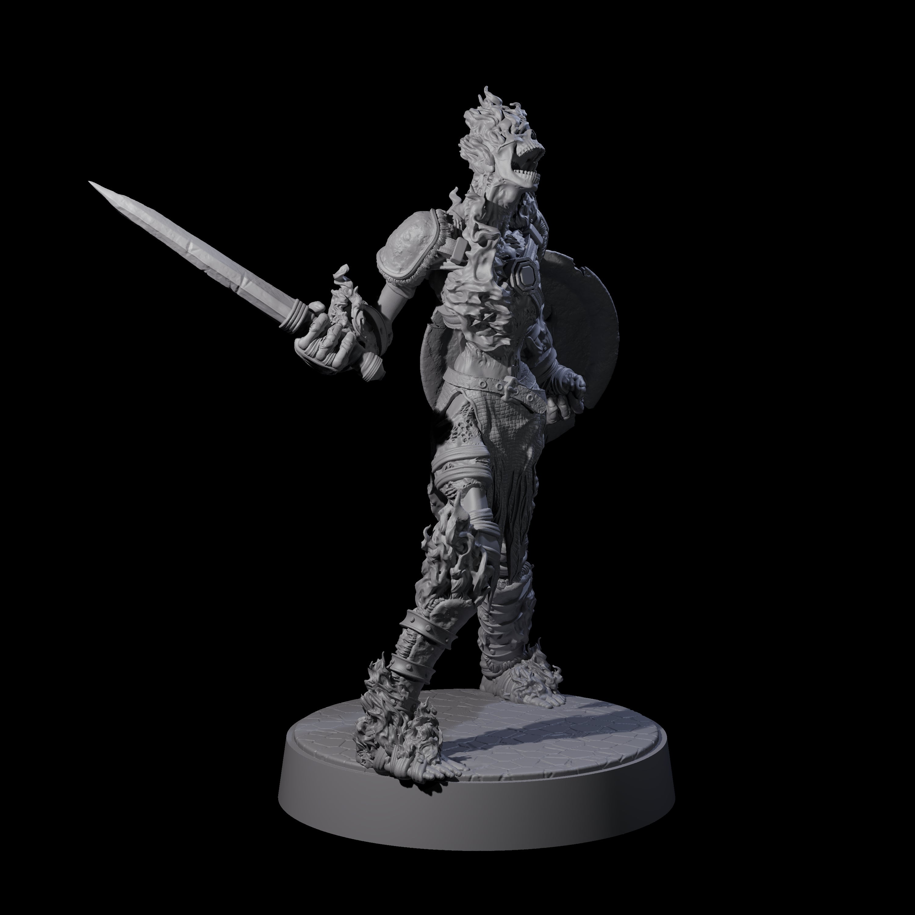 Ablaze Skeleton Thrall H Miniature for Dungeons and Dragons, Pathfinder or other TTRPGs