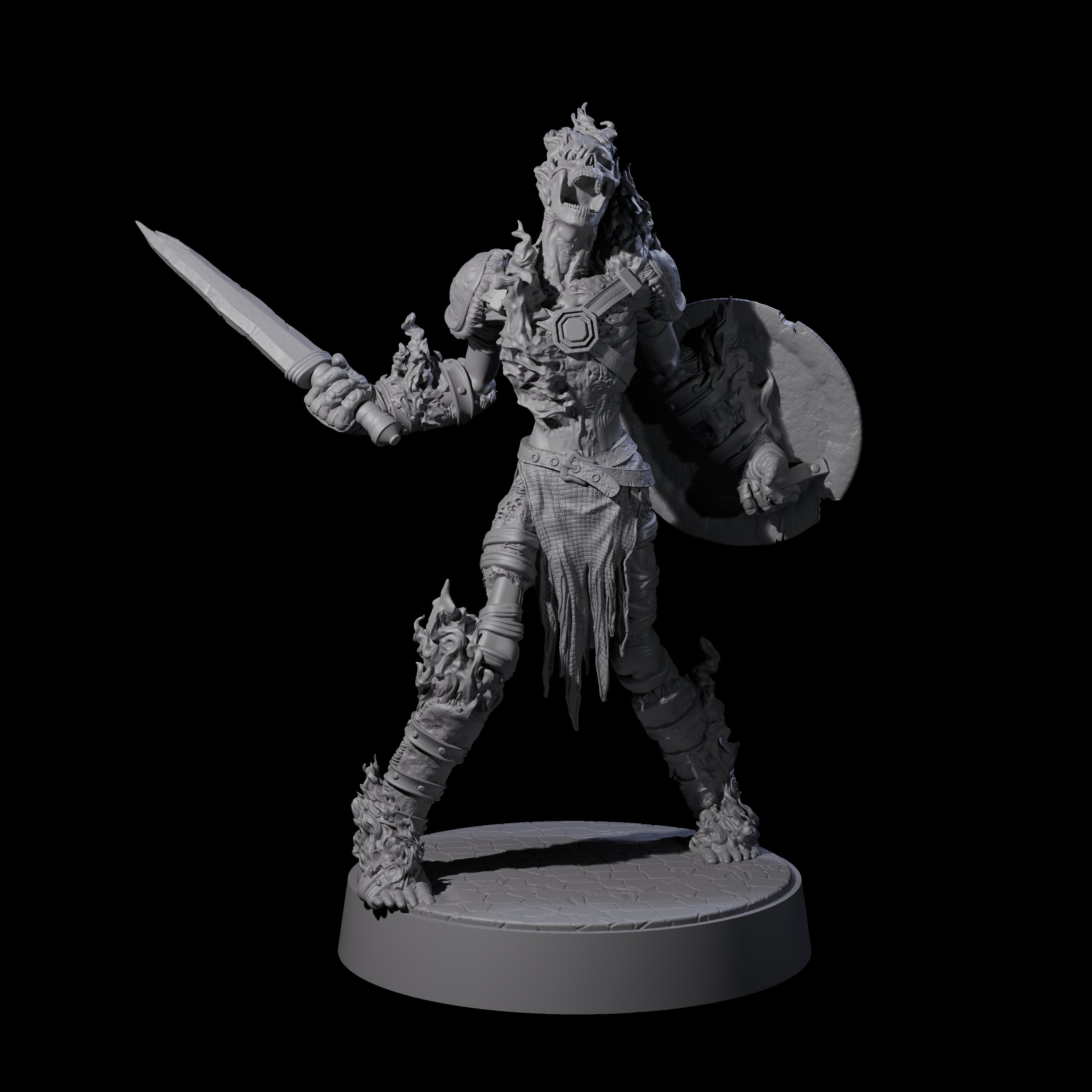 Ablaze Skeleton Thrall H Miniature for Dungeons and Dragons, Pathfinder or other TTRPGs