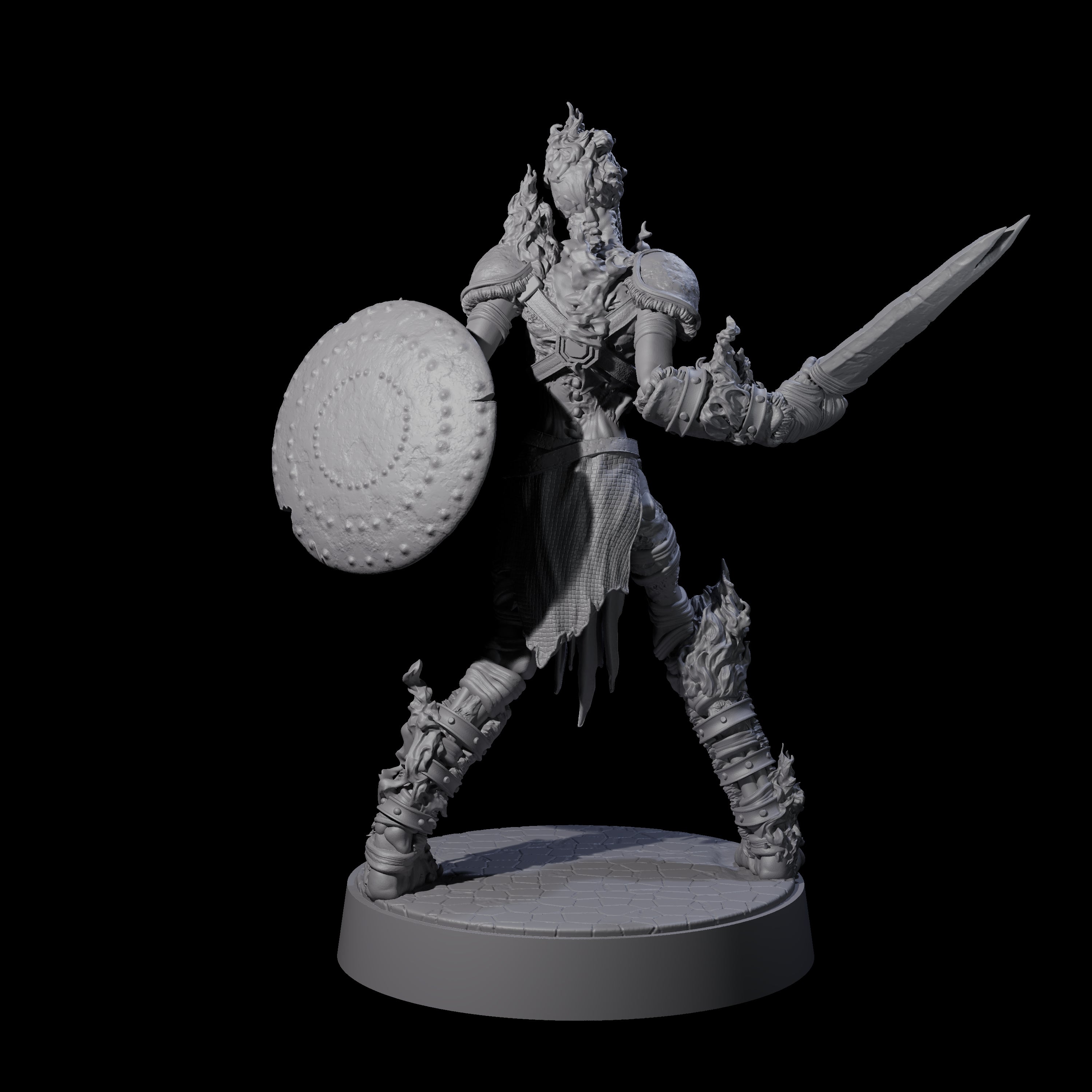 Ablaze Skeleton Thrall H Miniature for Dungeons and Dragons, Pathfinder or other TTRPGs