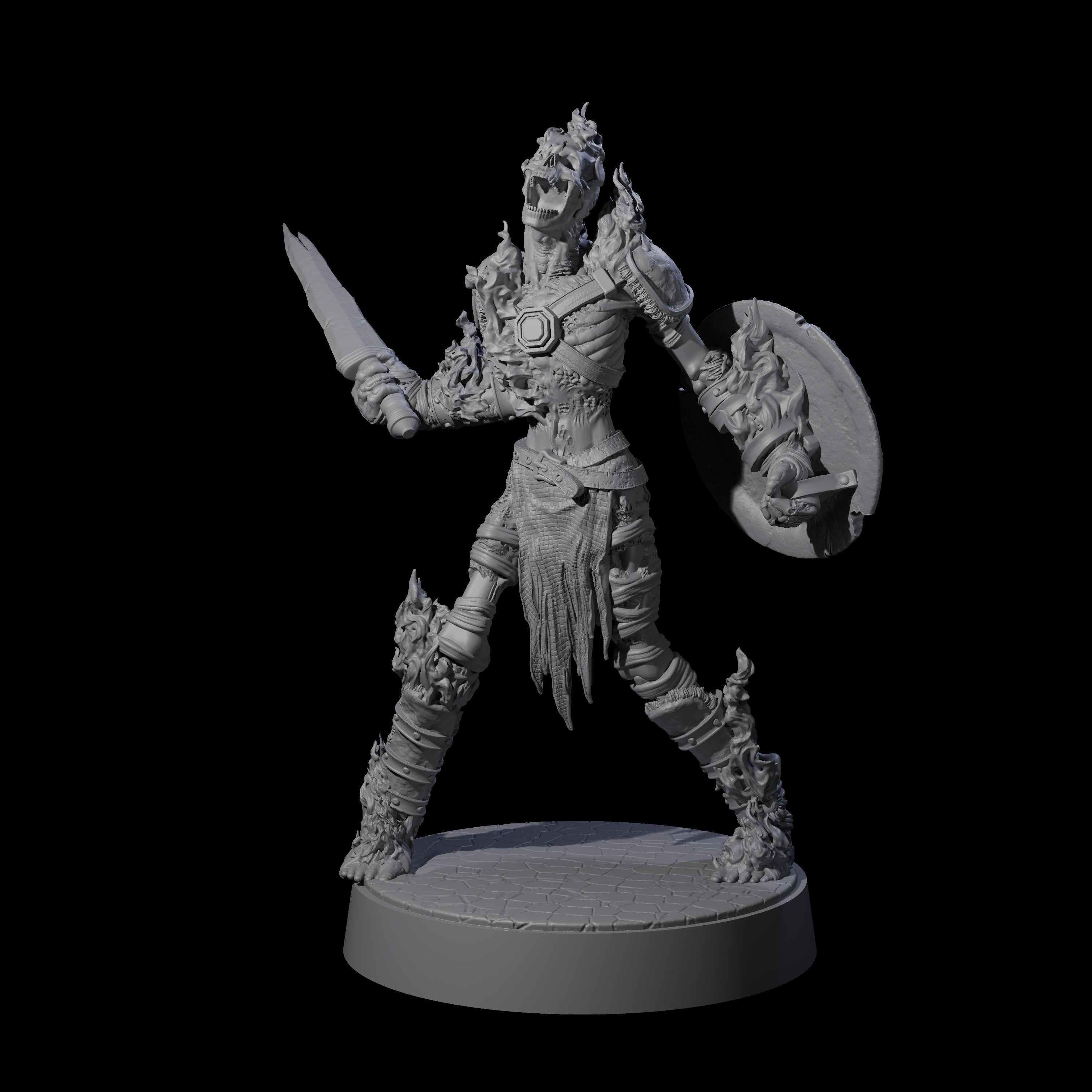 Ablaze Skeleton Thrall H Miniature for Dungeons and Dragons, Pathfinder or other TTRPGs