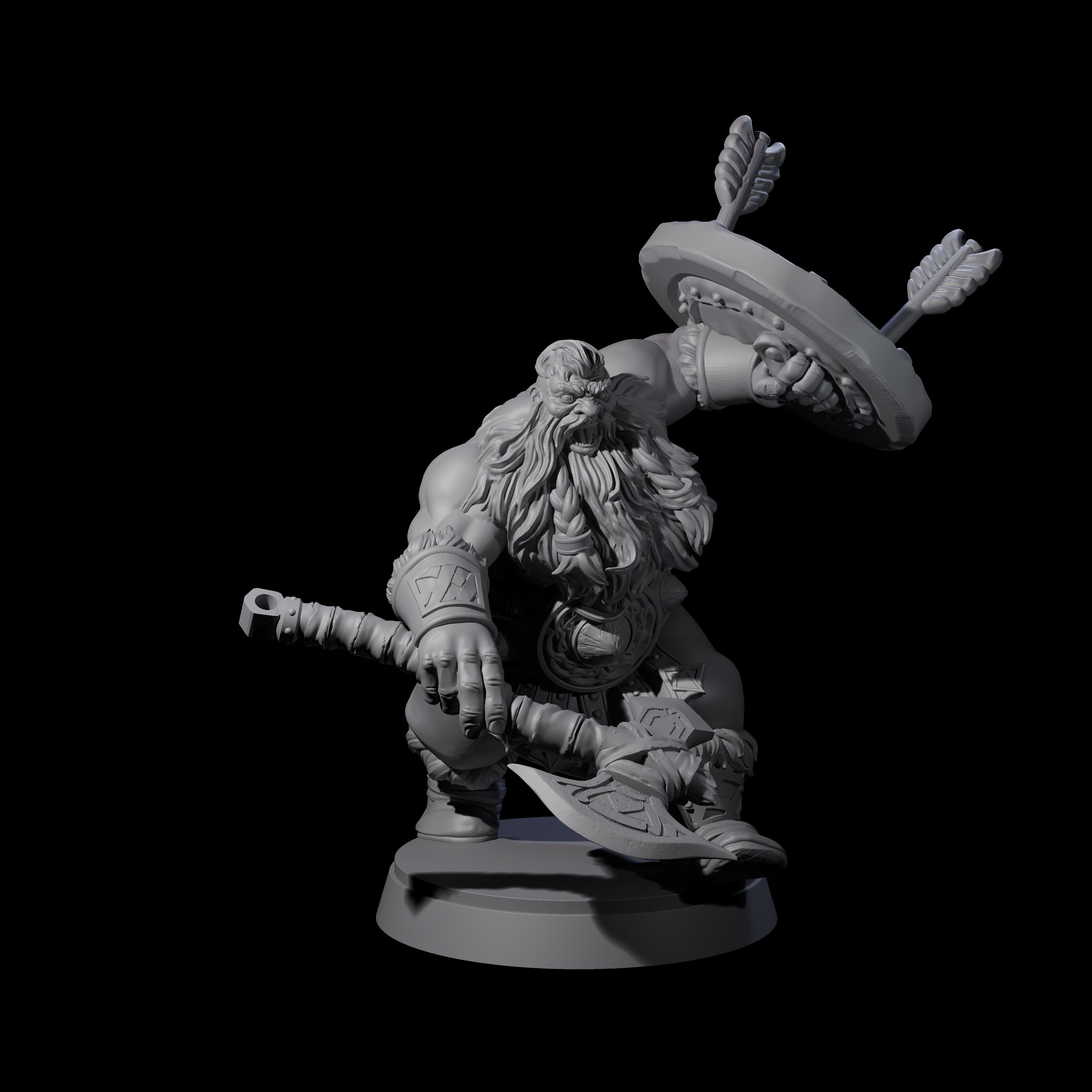 Advancing Dwarf Barbarian B Miniature for Dungeons and Dragons, Pathfinder or other TTRPGs