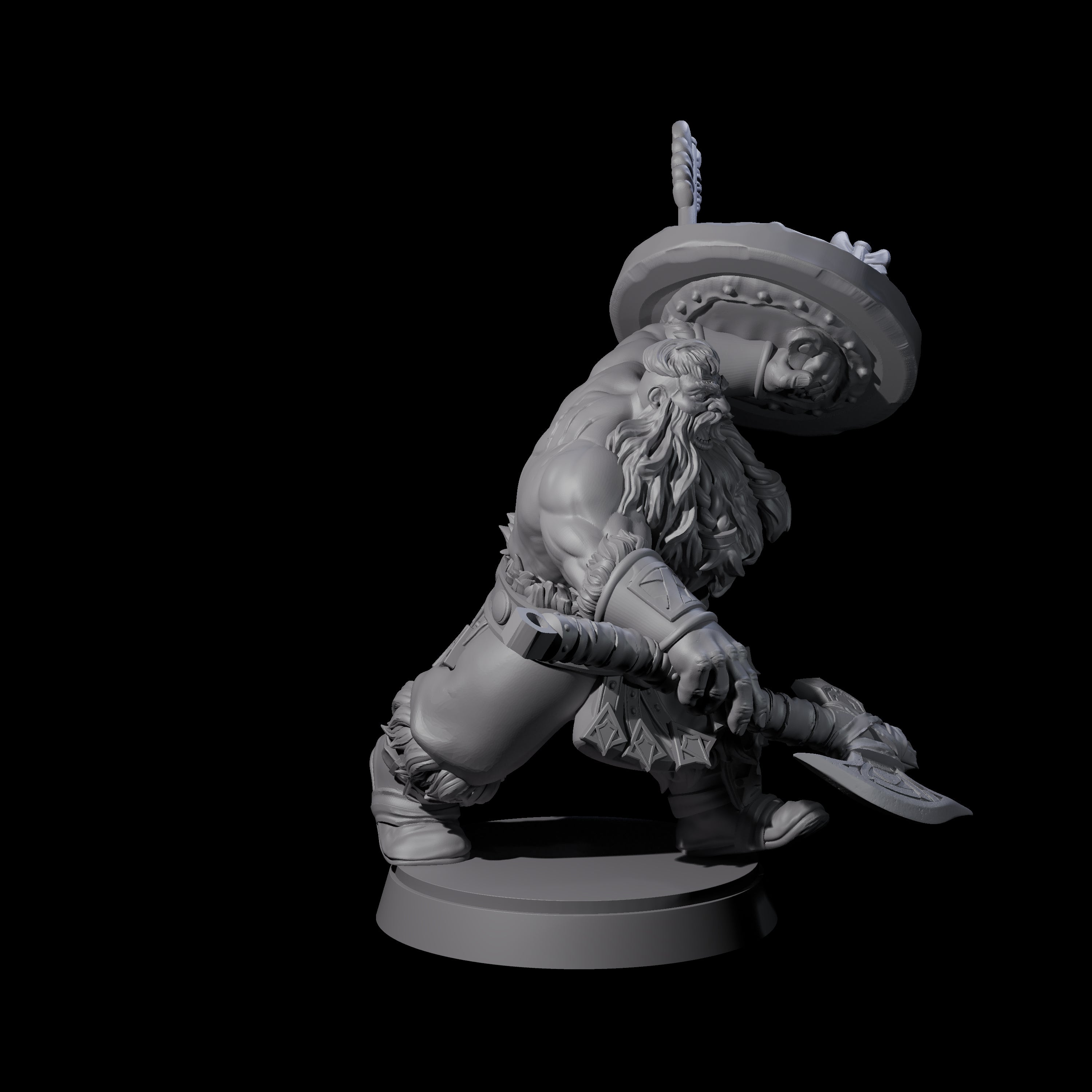 Advancing Dwarf Barbarian B Miniature for Dungeons and Dragons, Pathfinder or other TTRPGs