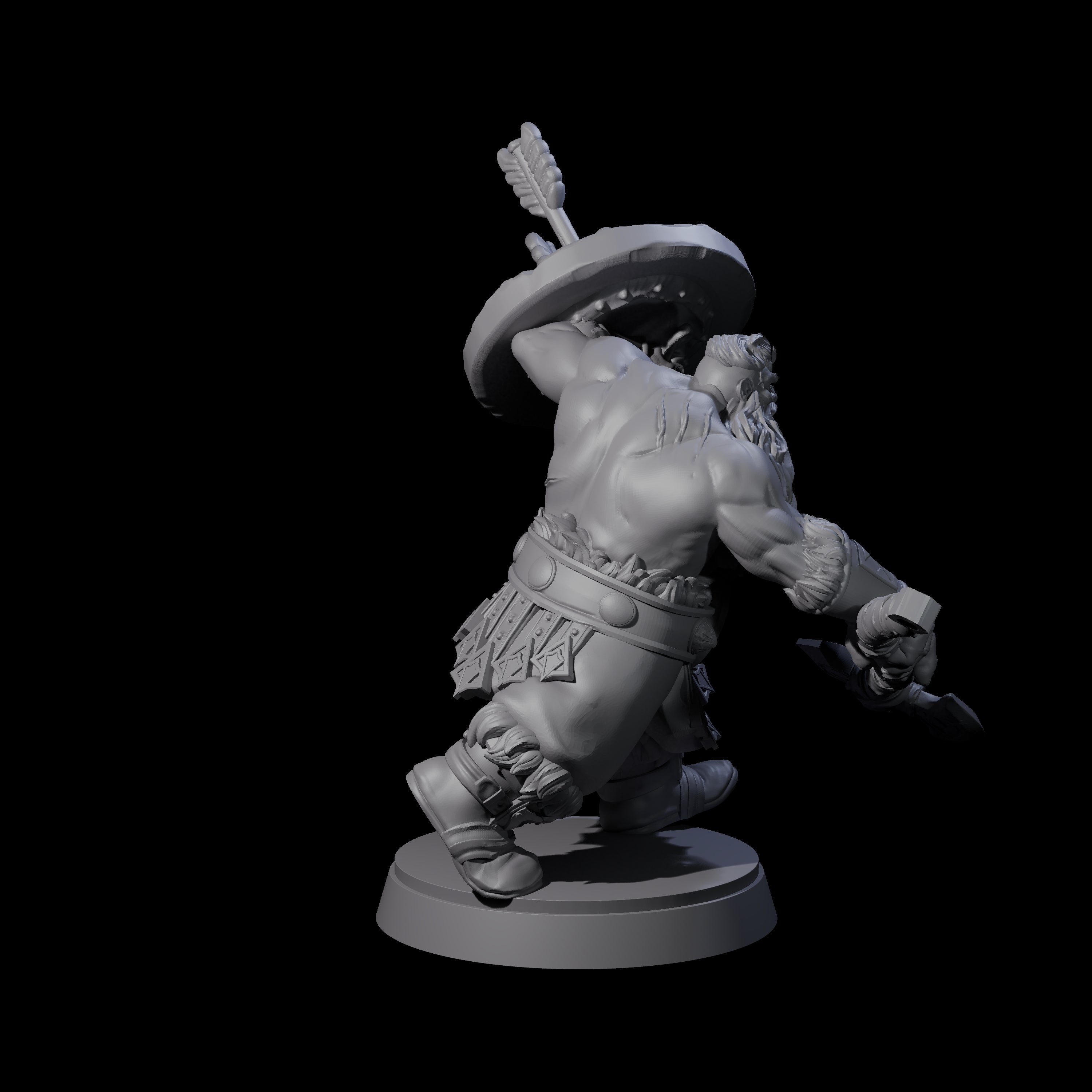 Advancing Dwarf Barbarian B Miniature for Dungeons and Dragons, Pathfinder or other TTRPGs