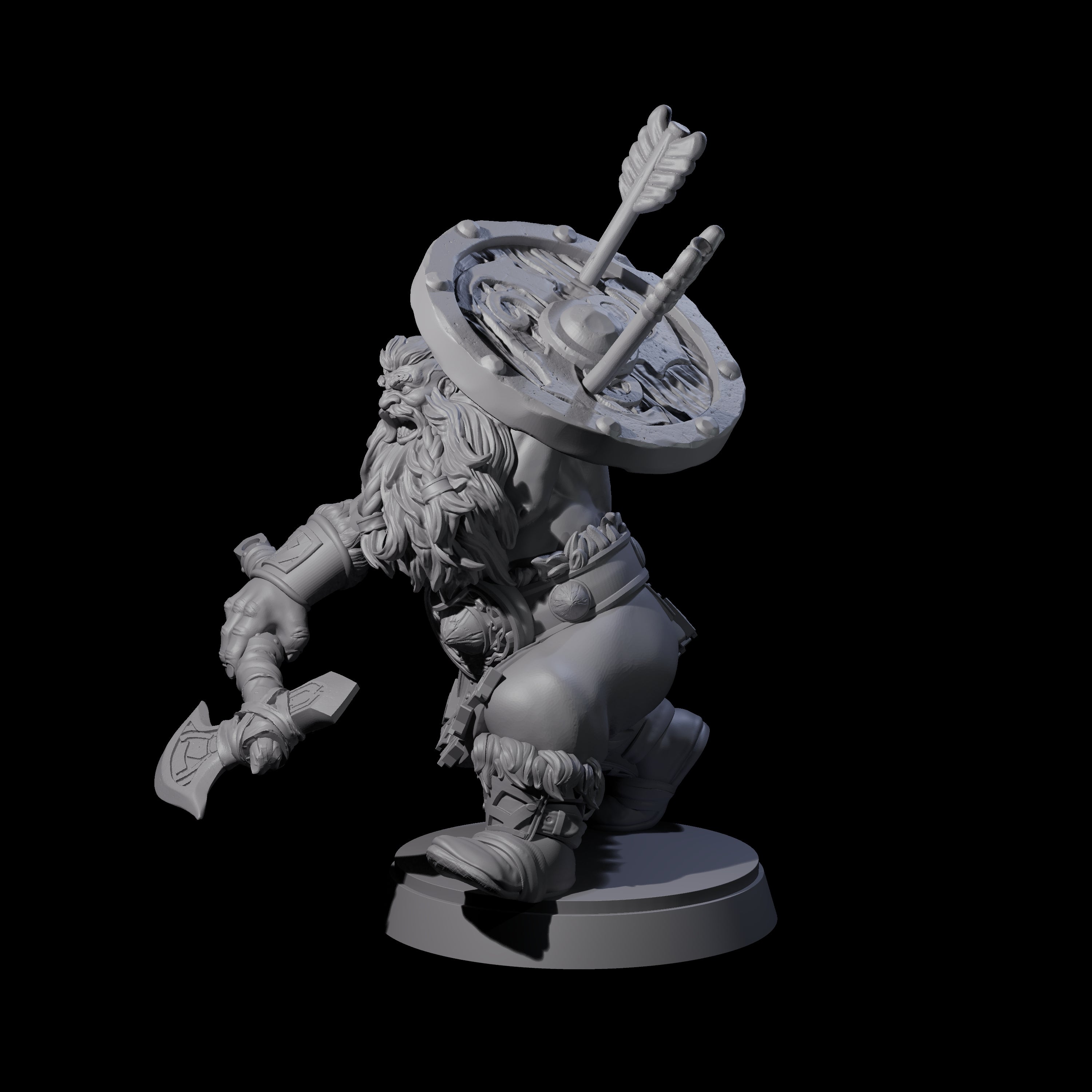 Advancing Dwarf Barbarian B Miniature for Dungeons and Dragons, Pathfinder or other TTRPGs