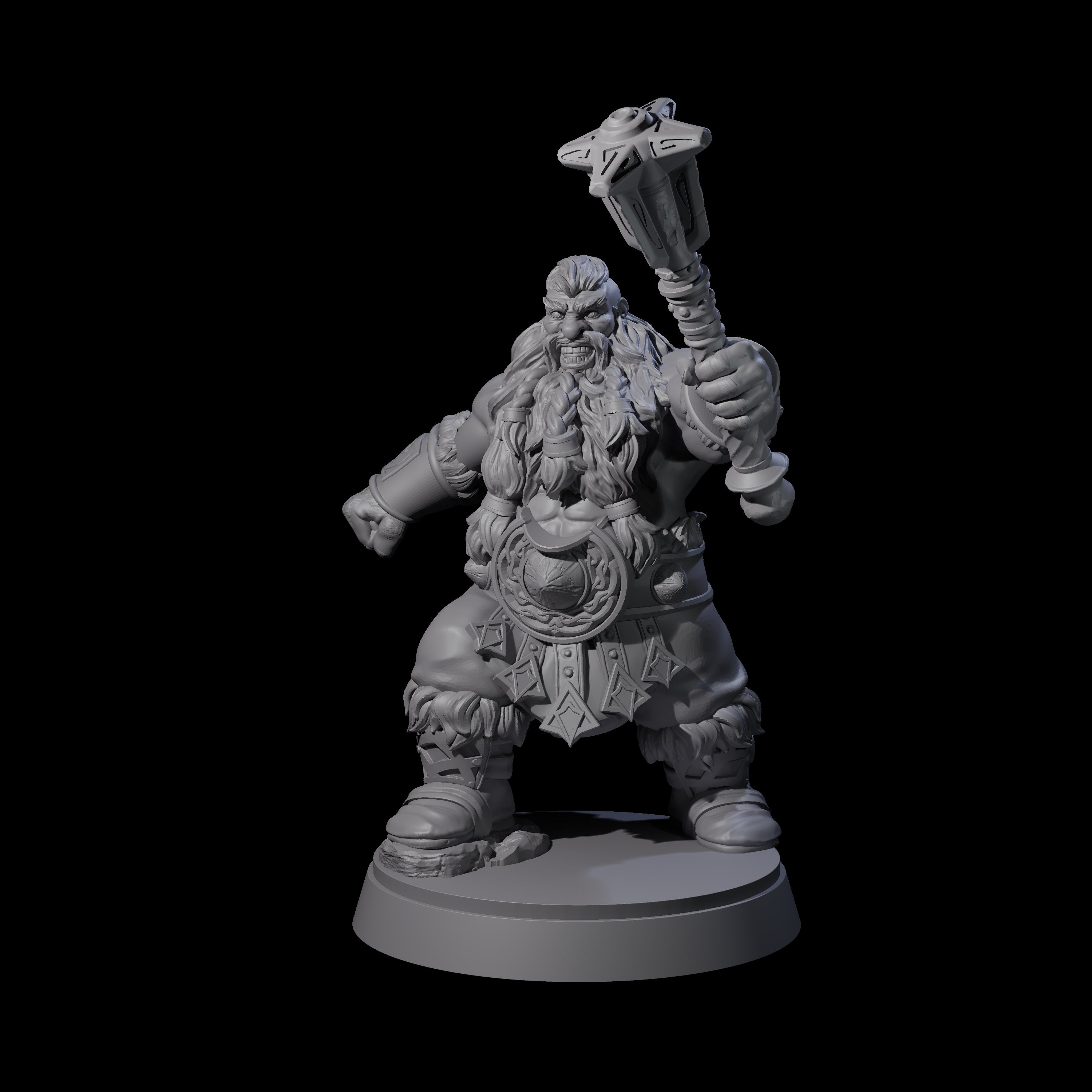 Advancing Dwarf Barbarian C Miniature for Dungeons and Dragons, Pathfinder or other TTRPGs