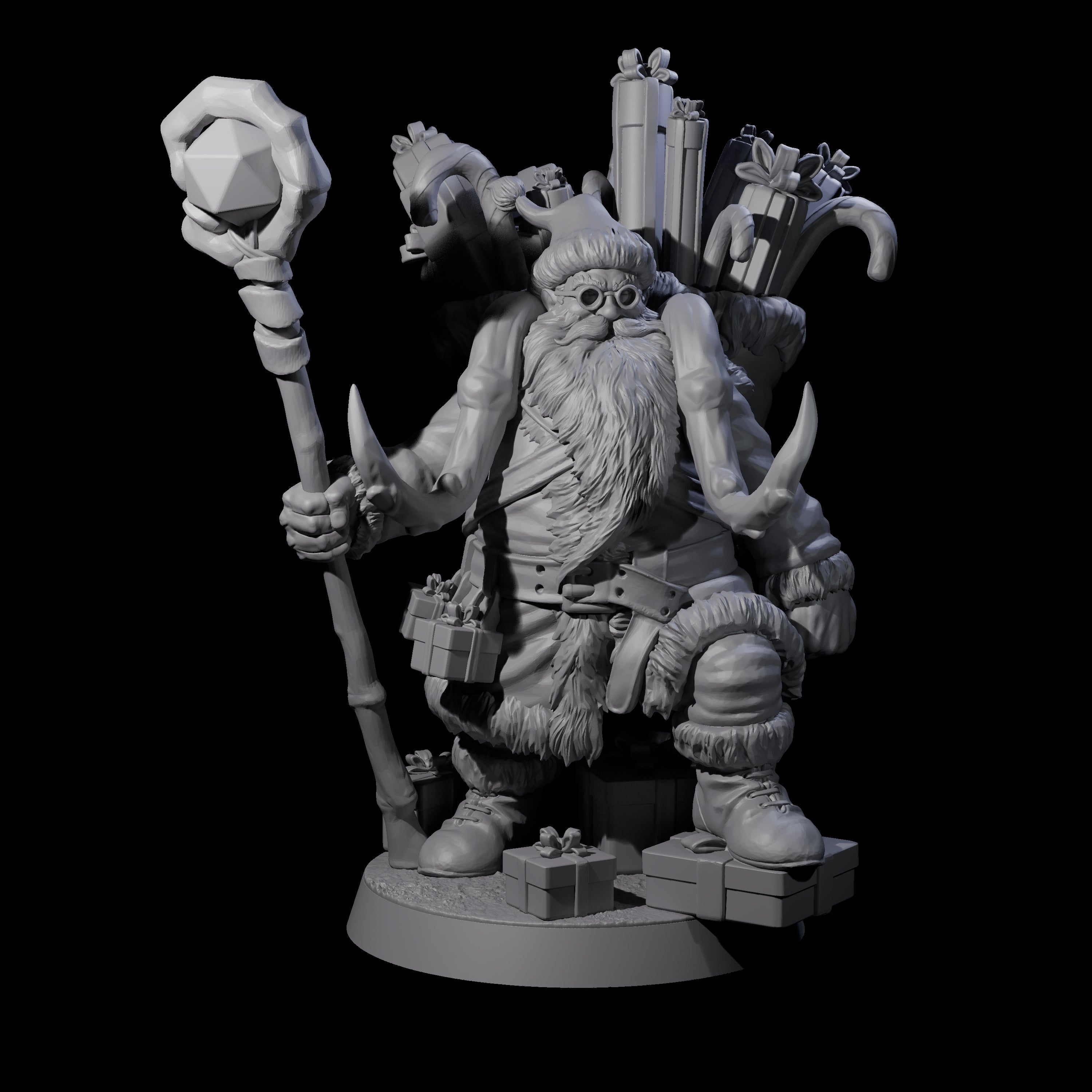 Adventurer Father Christmas Miniature for Dungeons and Dragons, Pathfinder or other TTRPGs