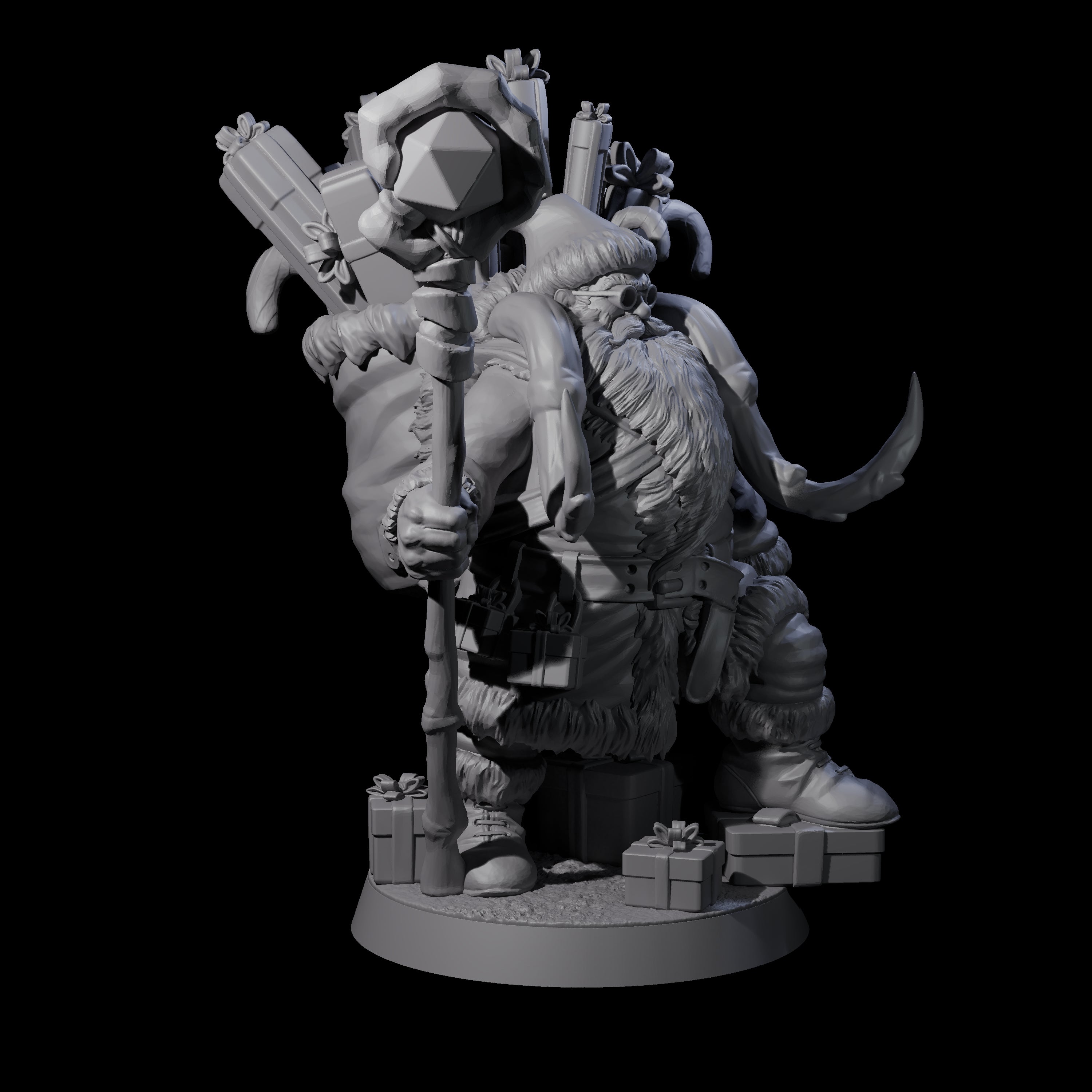Adventurer Father Christmas Miniature for Dungeons and Dragons, Pathfinder or other TTRPGs