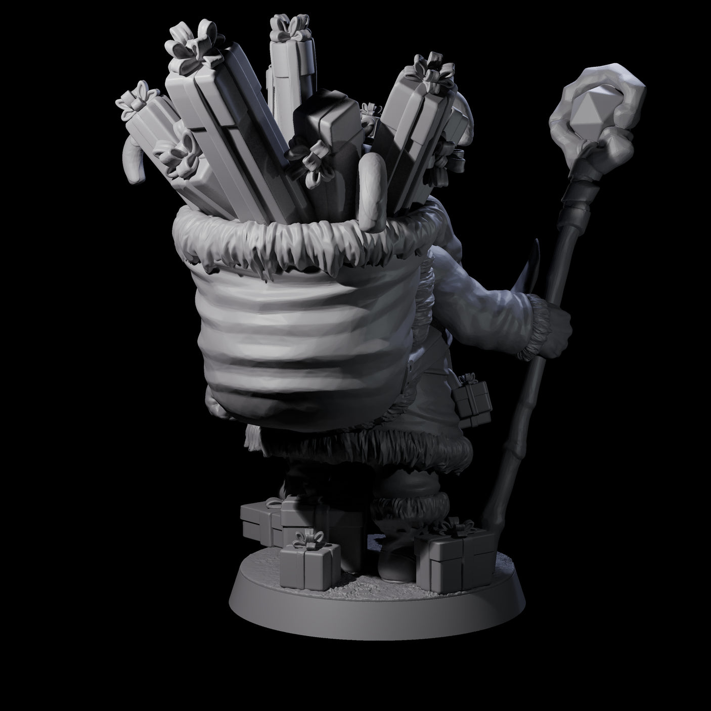 Adventurer Father Christmas Miniature for Dungeons and Dragons, Pathfinder or other TTRPGs