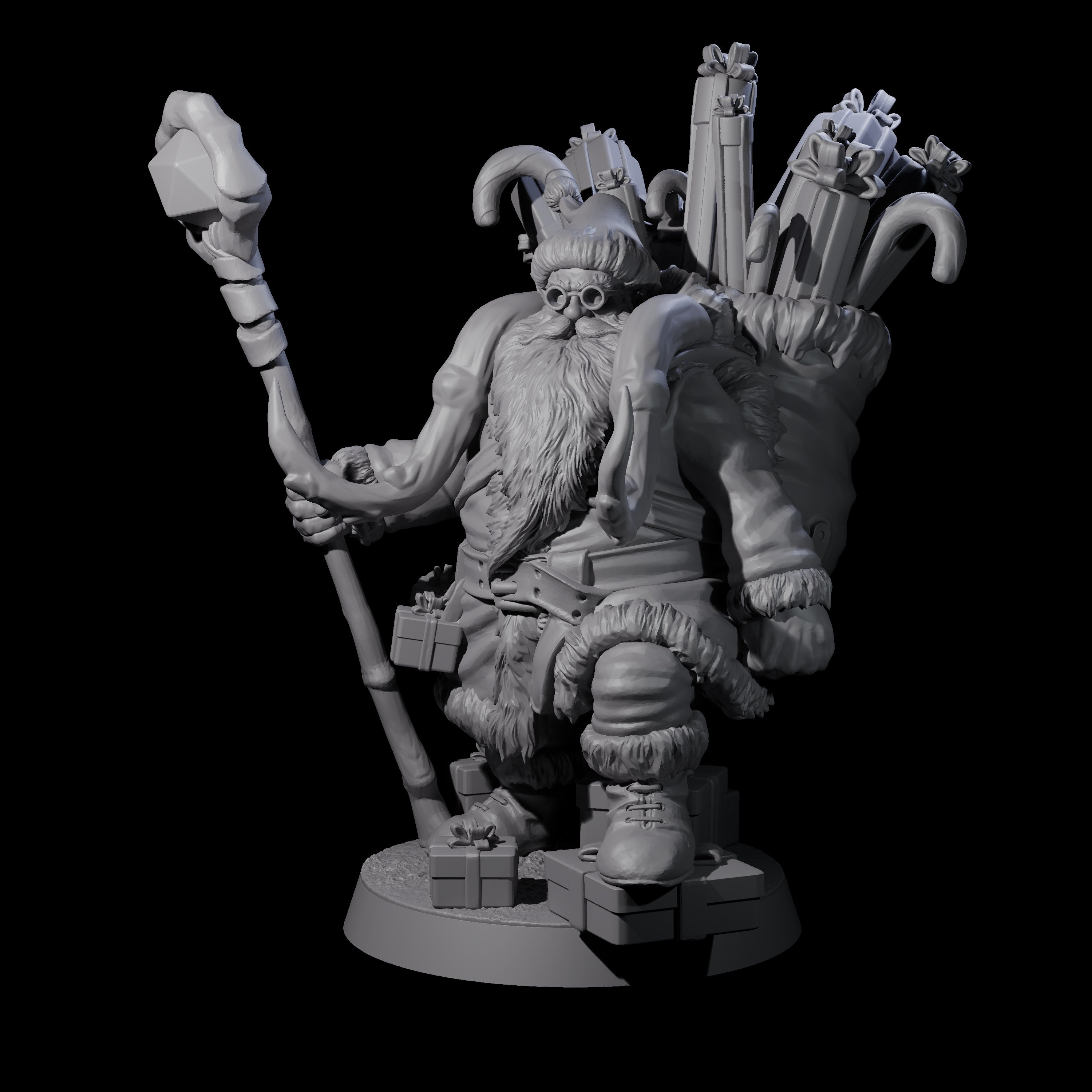 Adventurer Father Christmas Miniature for Dungeons and Dragons, Pathfinder or other TTRPGs