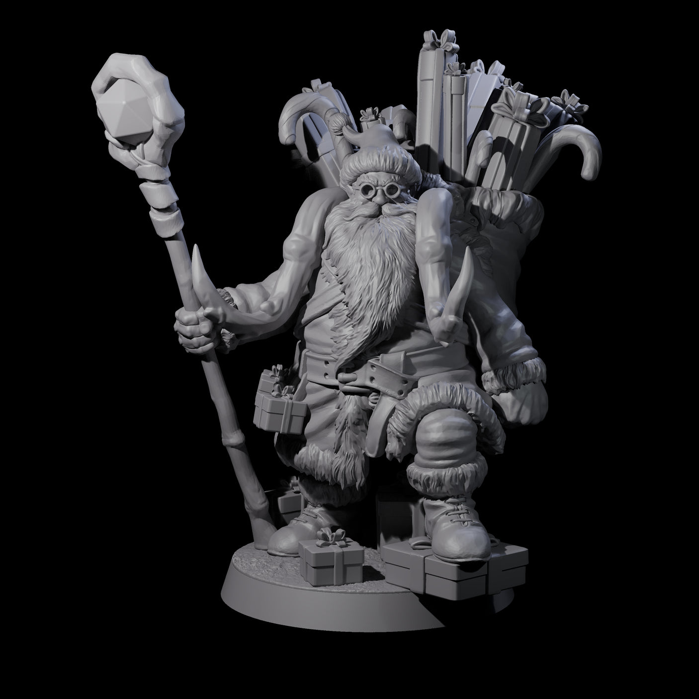 Adventurer Father Christmas Miniature for Dungeons and Dragons, Pathfinder or other TTRPGs