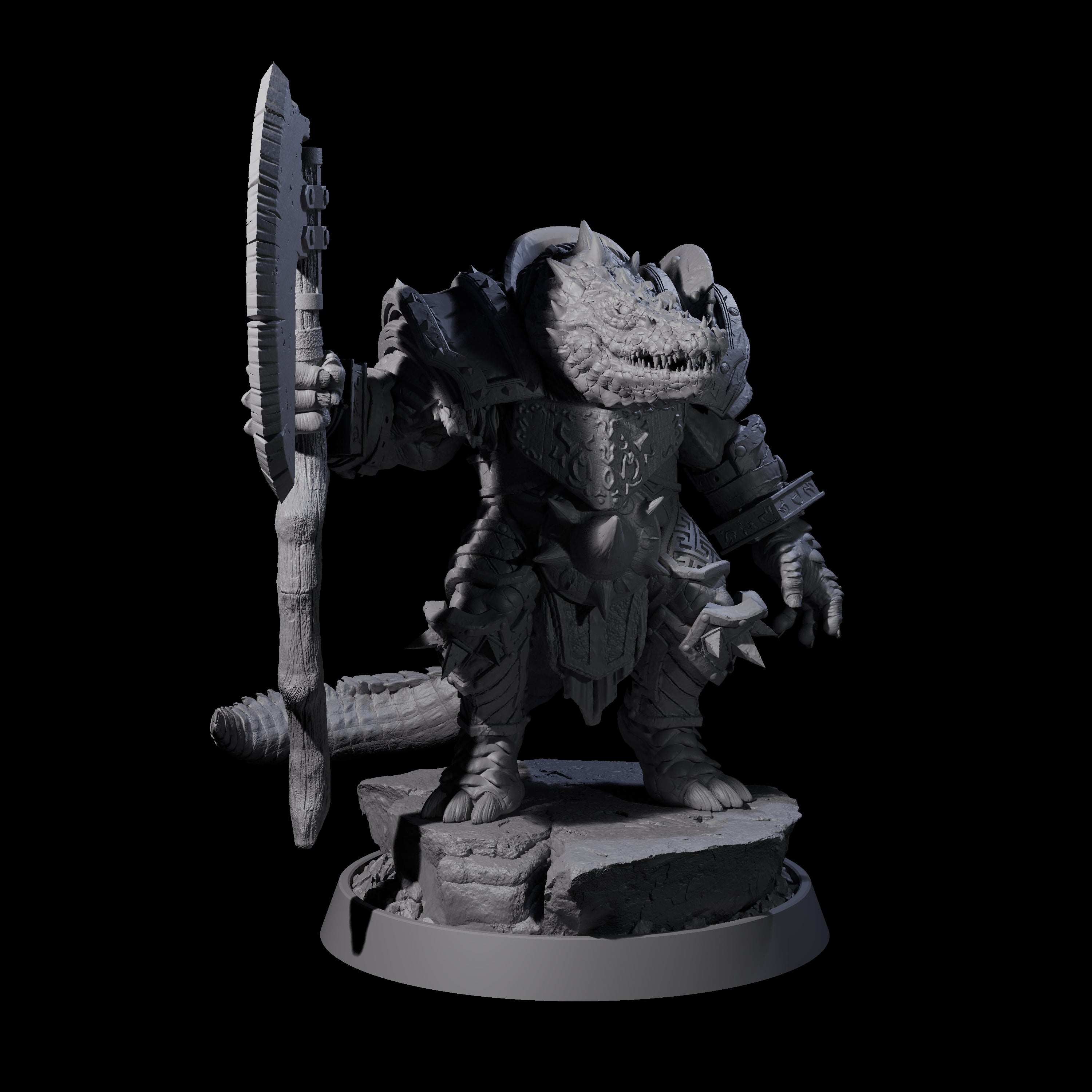 Aggressive Crocodilian Lizardfolk A Miniature for Dungeons and Dragons, Pathfinder or other TTRPGs