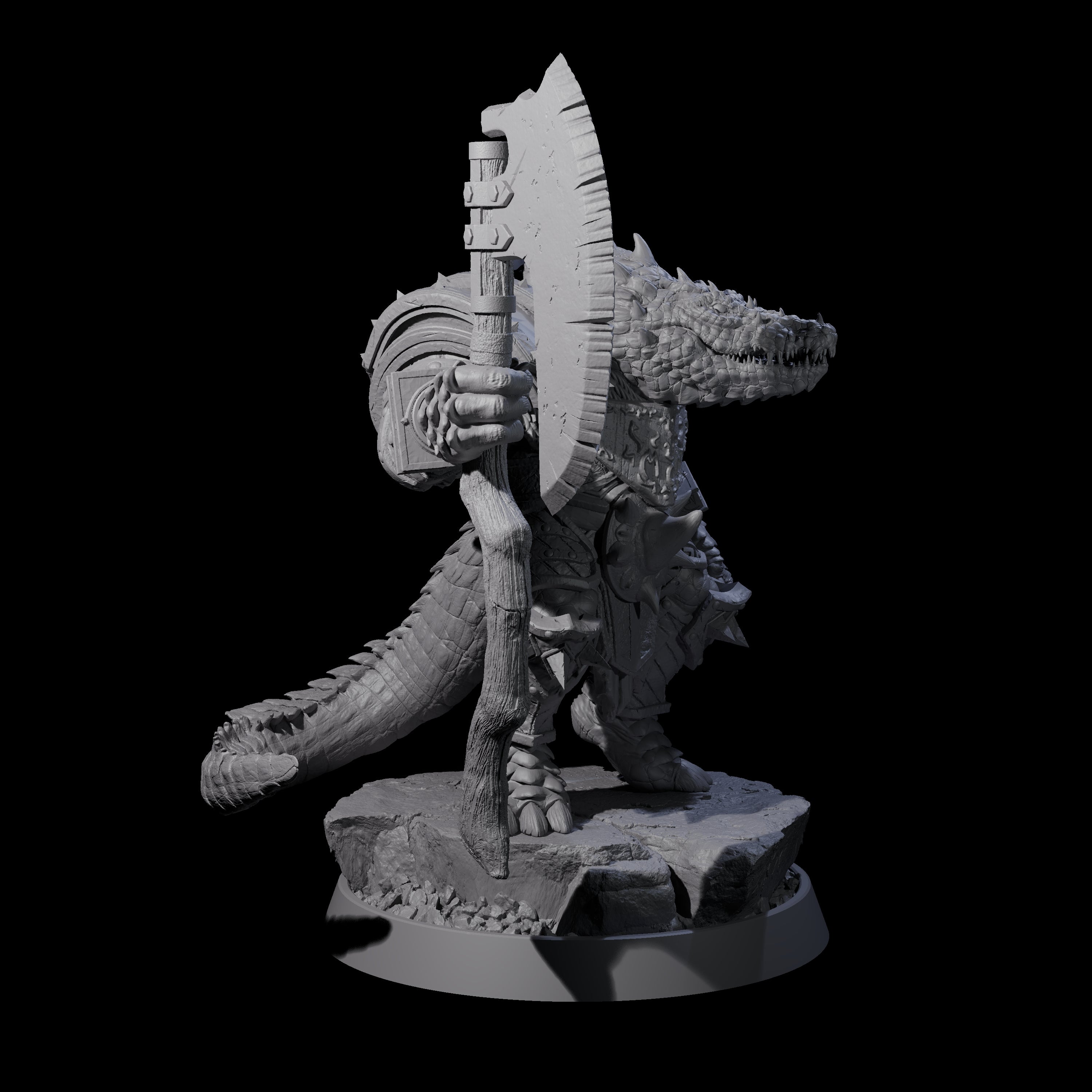 Aggressive Crocodilian Lizardfolk A Miniature for Dungeons and Dragons, Pathfinder or other TTRPGs