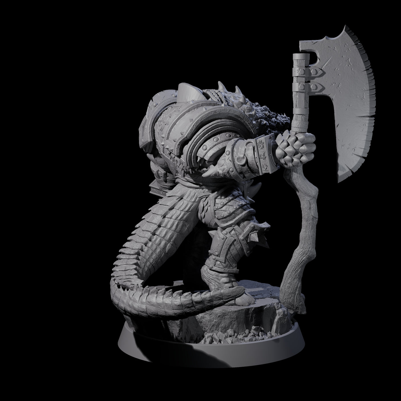 Aggressive Crocodilian Lizardfolk A Miniature for Dungeons and Dragons, Pathfinder or other TTRPGs