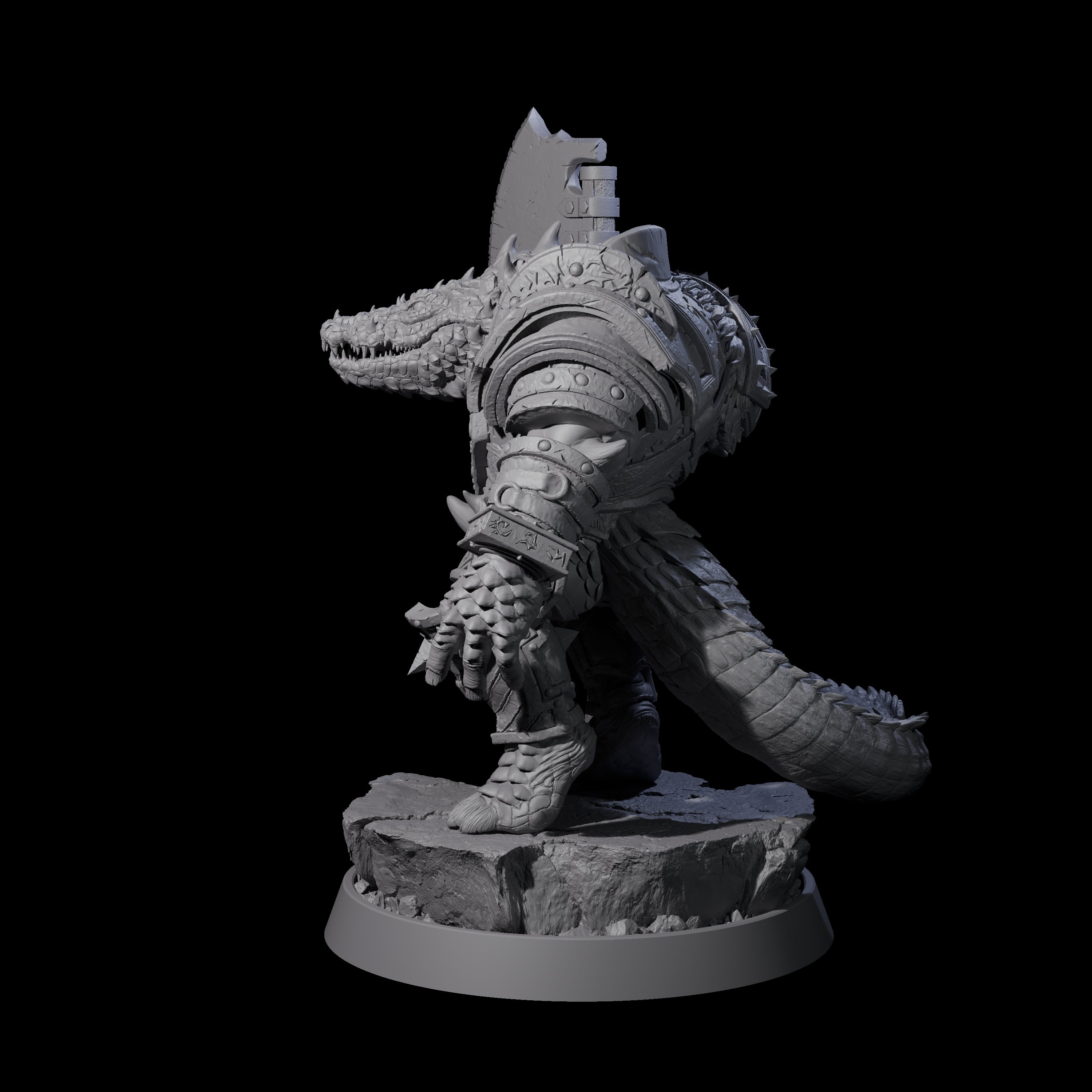 Aggressive Crocodilian Lizardfolk A Miniature for Dungeons and Dragons, Pathfinder or other TTRPGs