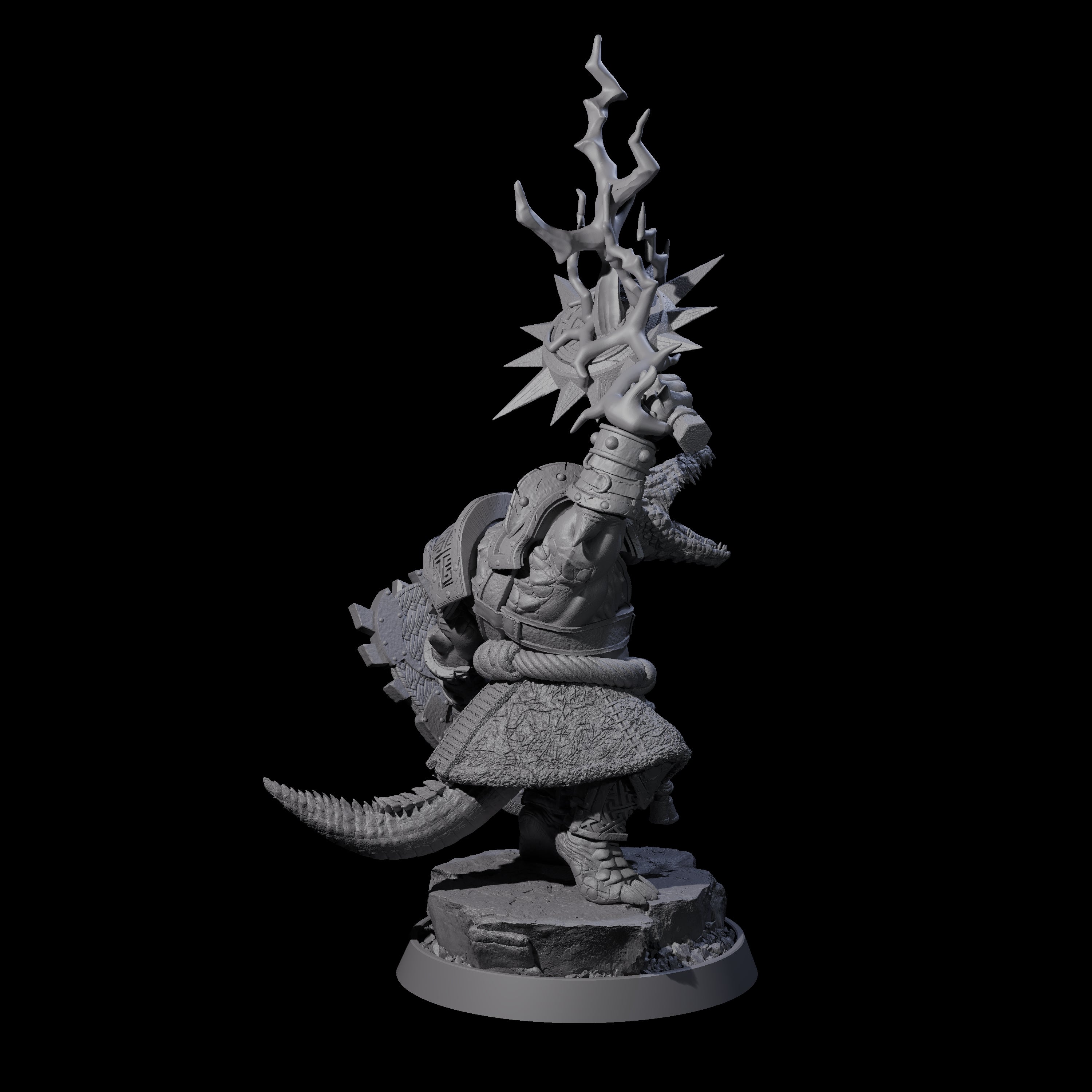 Aggressive Crocodilian Lizardfolk B Miniature for Dungeons and Dragons, Pathfinder or other TTRPGs