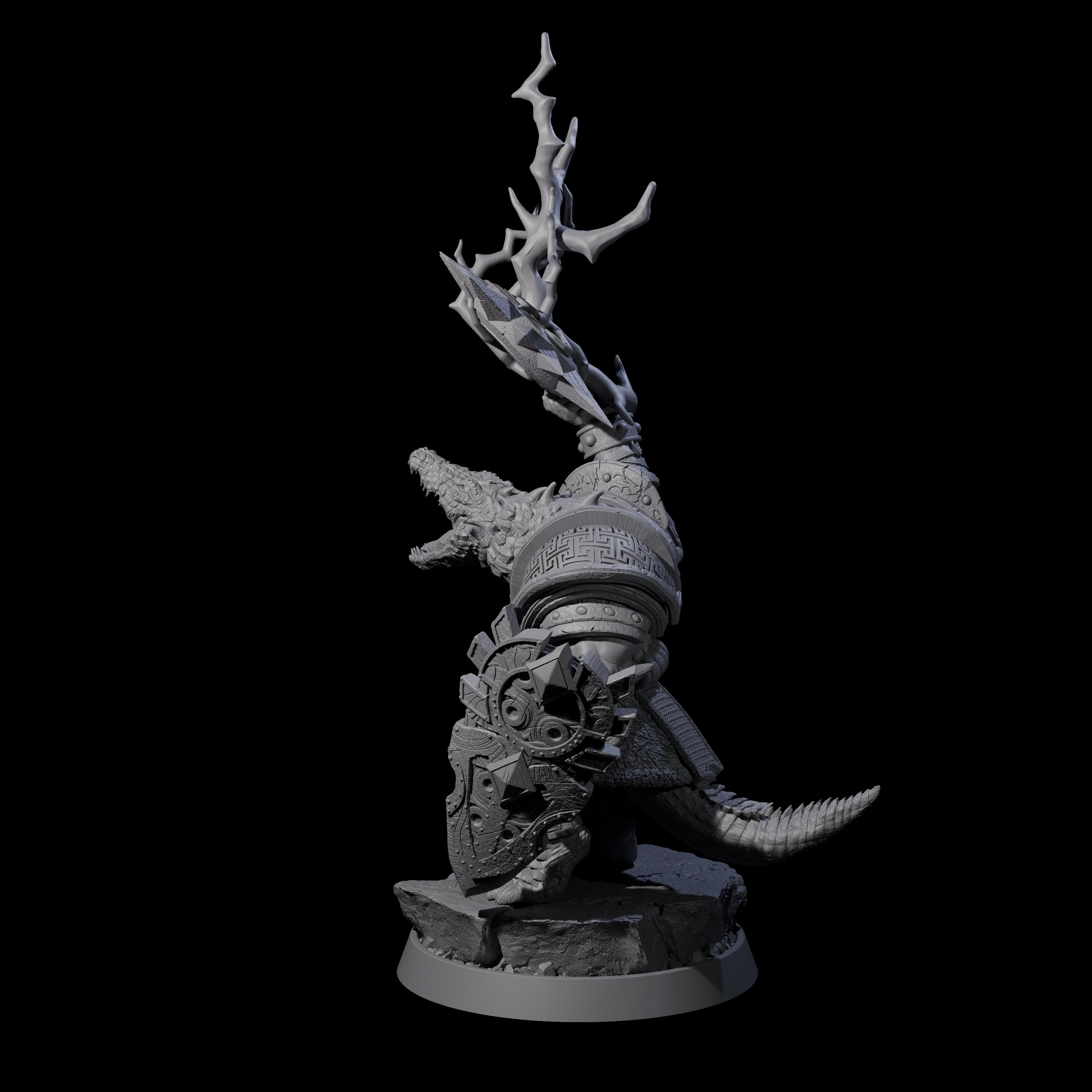 Aggressive Crocodilian Lizardfolk B Miniature for Dungeons and Dragons, Pathfinder or other TTRPGs