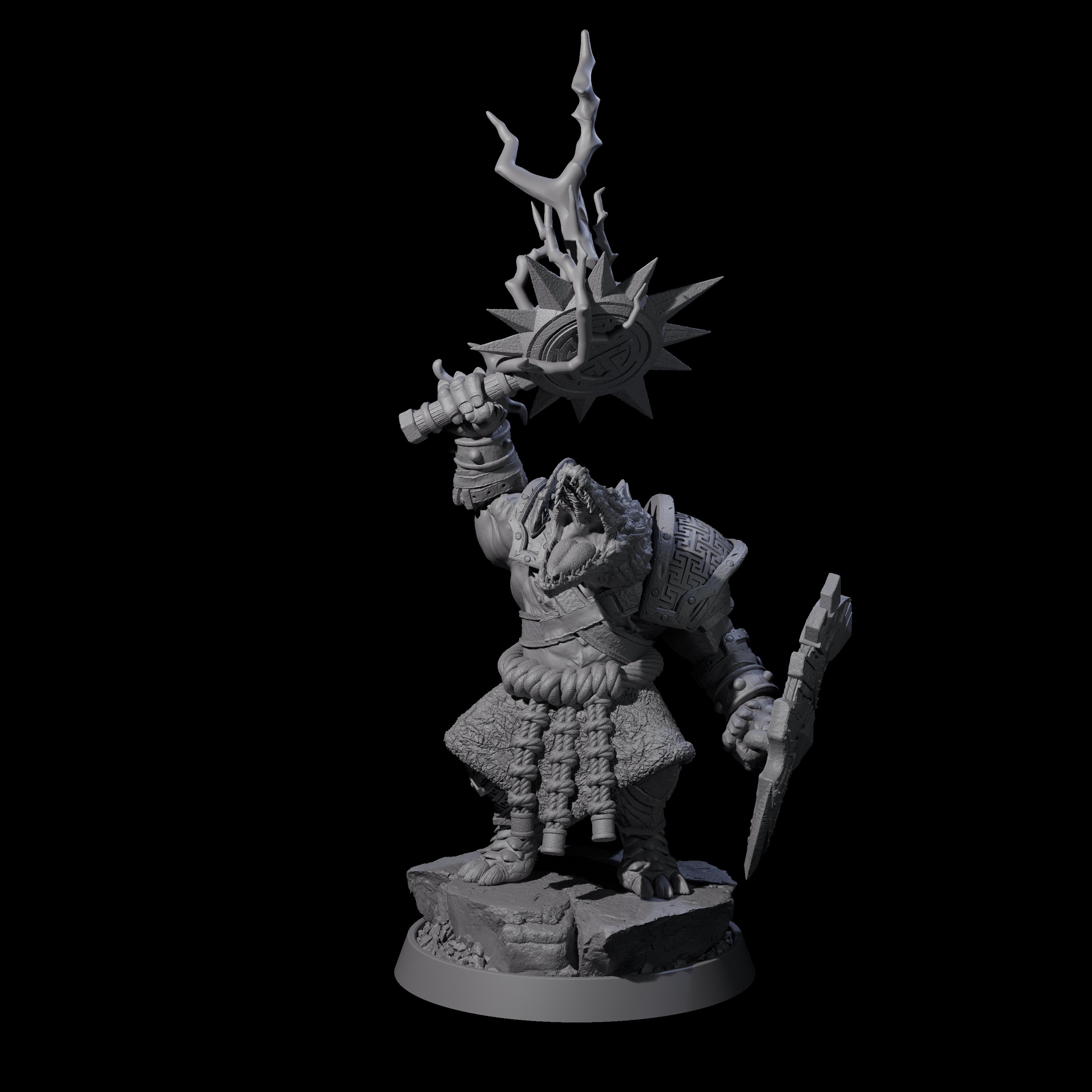 Aggressive Crocodilian Lizardfolk B Miniature for Dungeons and Dragons, Pathfinder or other TTRPGs