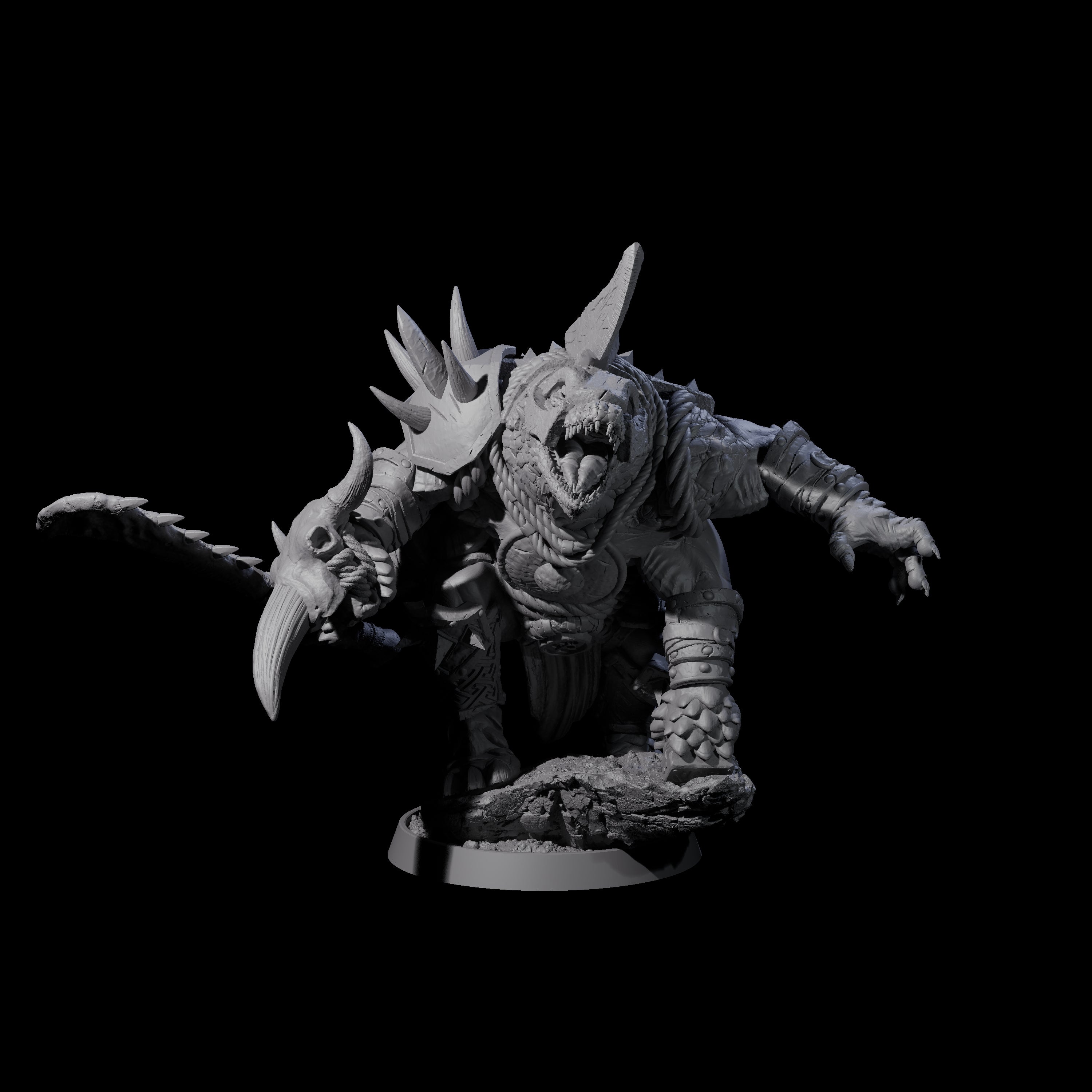 Aggressive Crocodilian Lizardfolk C Miniature for Dungeons and Dragons, Pathfinder or other TTRPGs