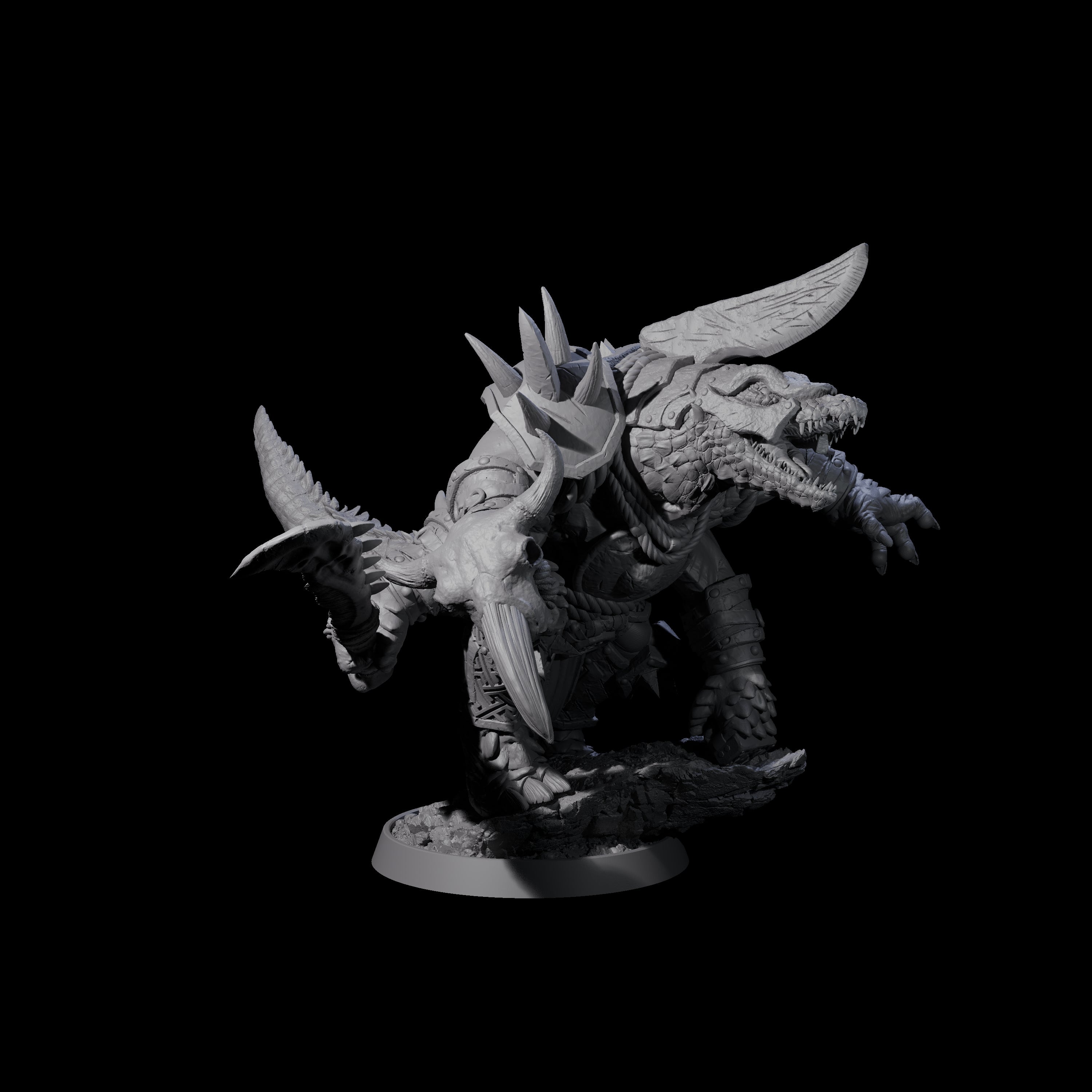 Aggressive Crocodilian Lizardfolk C Miniature for Dungeons and Dragons, Pathfinder or other TTRPGs