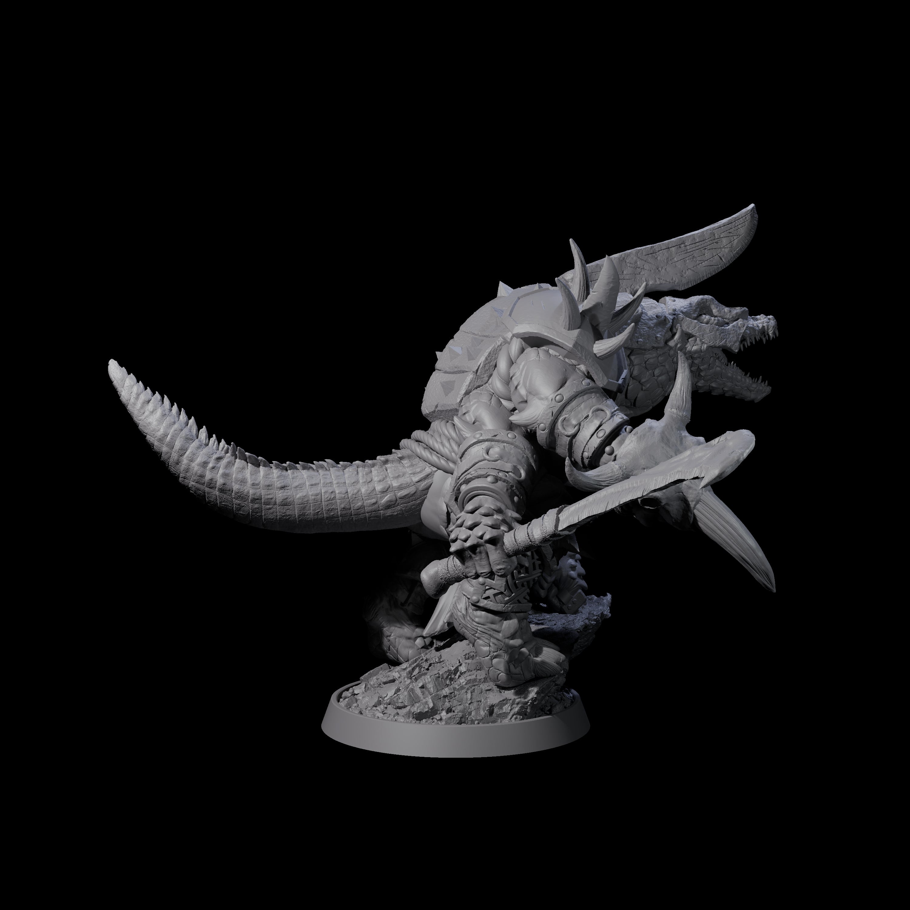 Aggressive Crocodilian Lizardfolk C Miniature for Dungeons and Dragons, Pathfinder or other TTRPGs