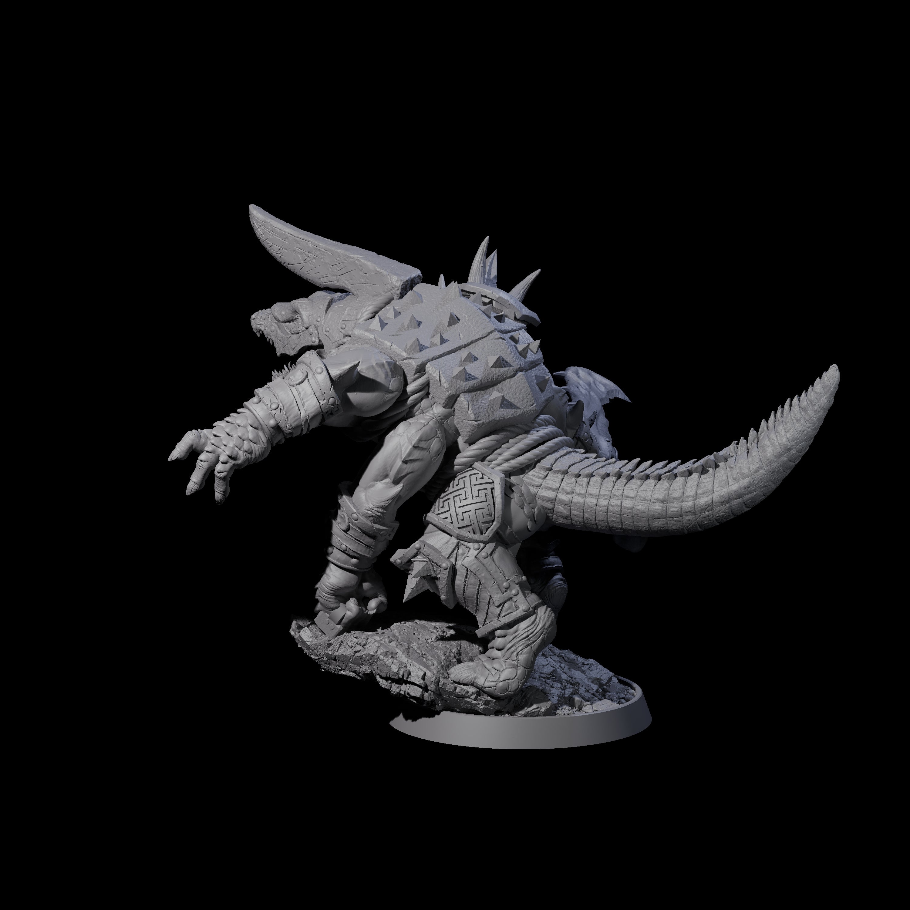 Aggressive Crocodilian Lizardfolk C Miniature for Dungeons and Dragons, Pathfinder or other TTRPGs