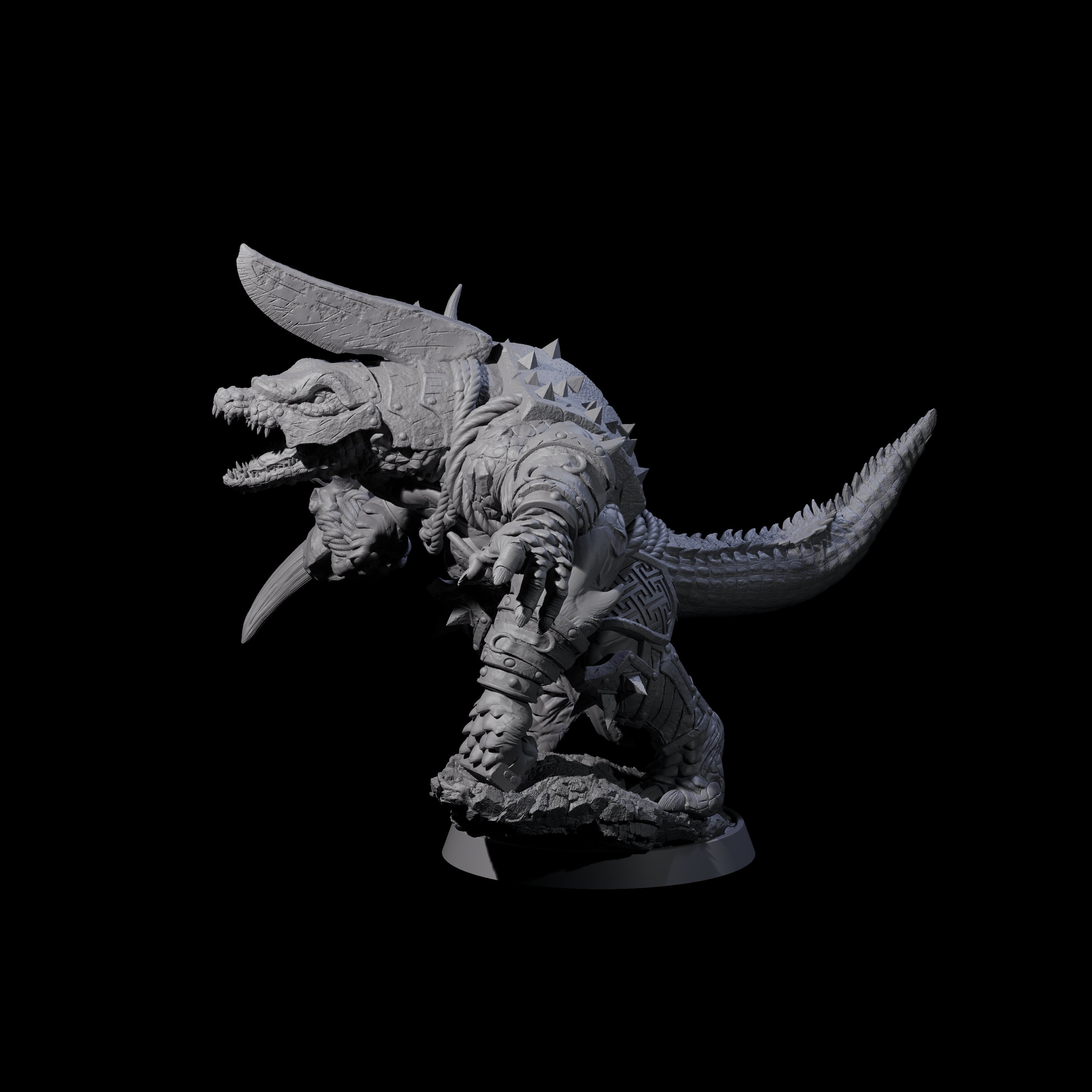 Aggressive Crocodilian Lizardfolk C Miniature for Dungeons and Dragons, Pathfinder or other TTRPGs