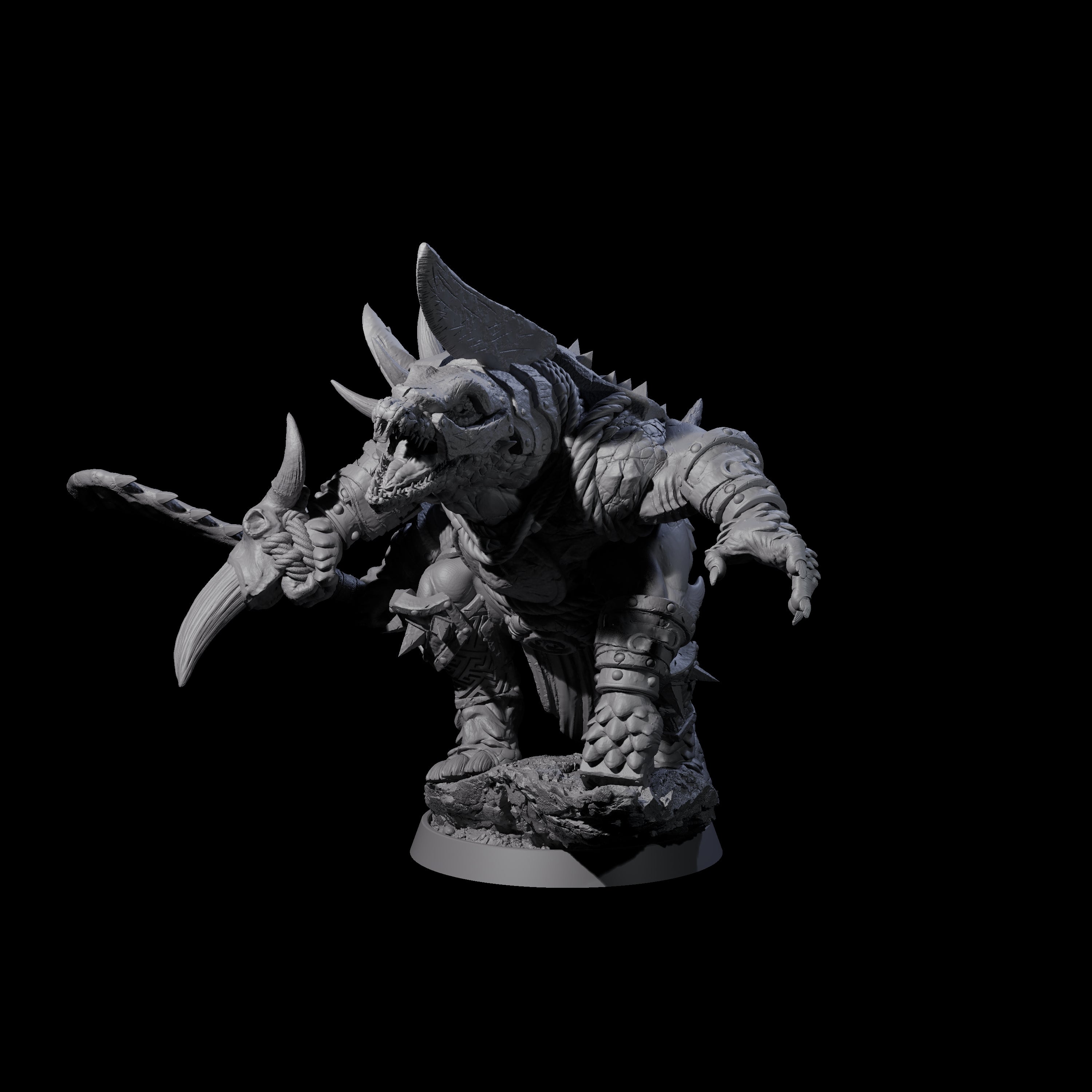 Aggressive Crocodilian Lizardfolk C Miniature for Dungeons and Dragons, Pathfinder or other TTRPGs