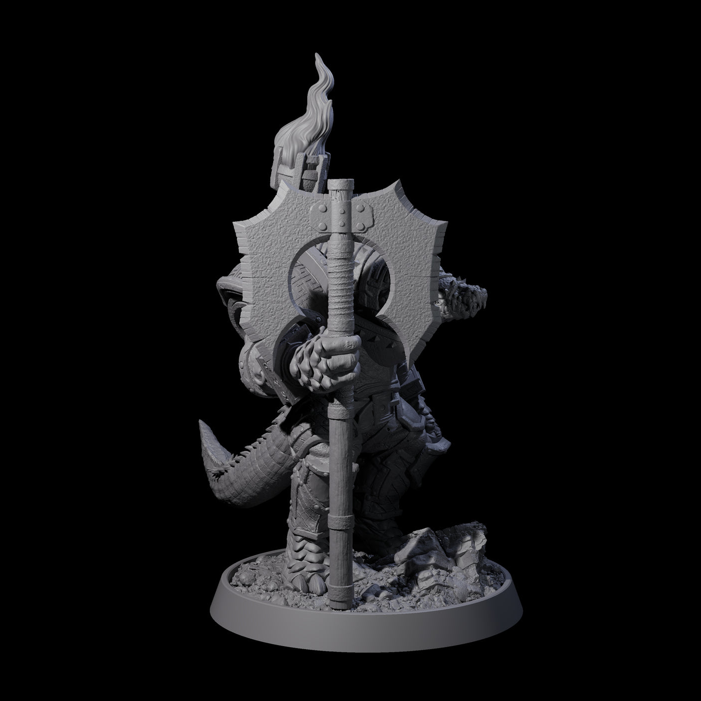 Aggressive Crocodilian Lizardfolk D Miniature for Dungeons and Dragons, Pathfinder or other TTRPGs