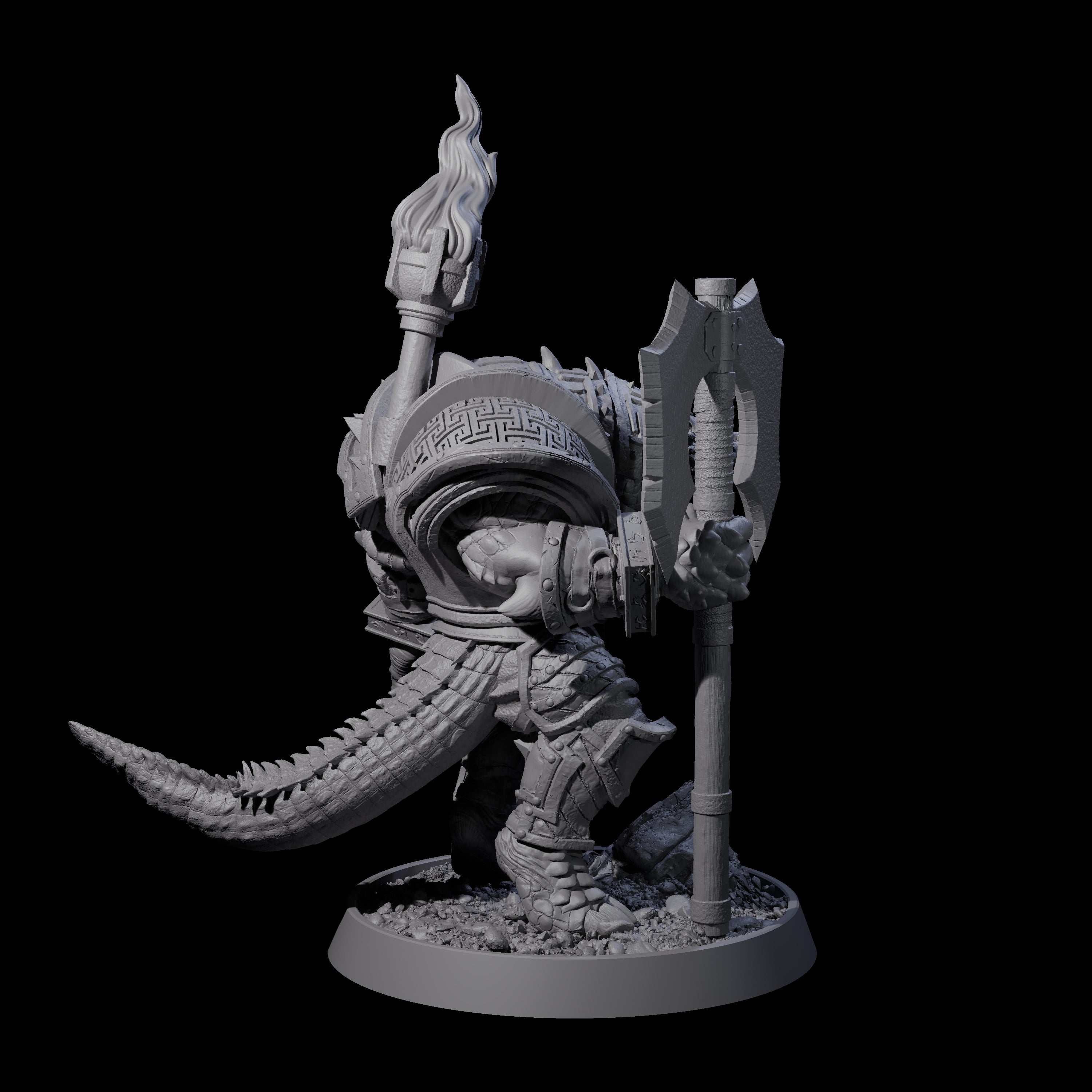 Aggressive Crocodilian Lizardfolk D Miniature for Dungeons and Dragons, Pathfinder or other TTRPGs